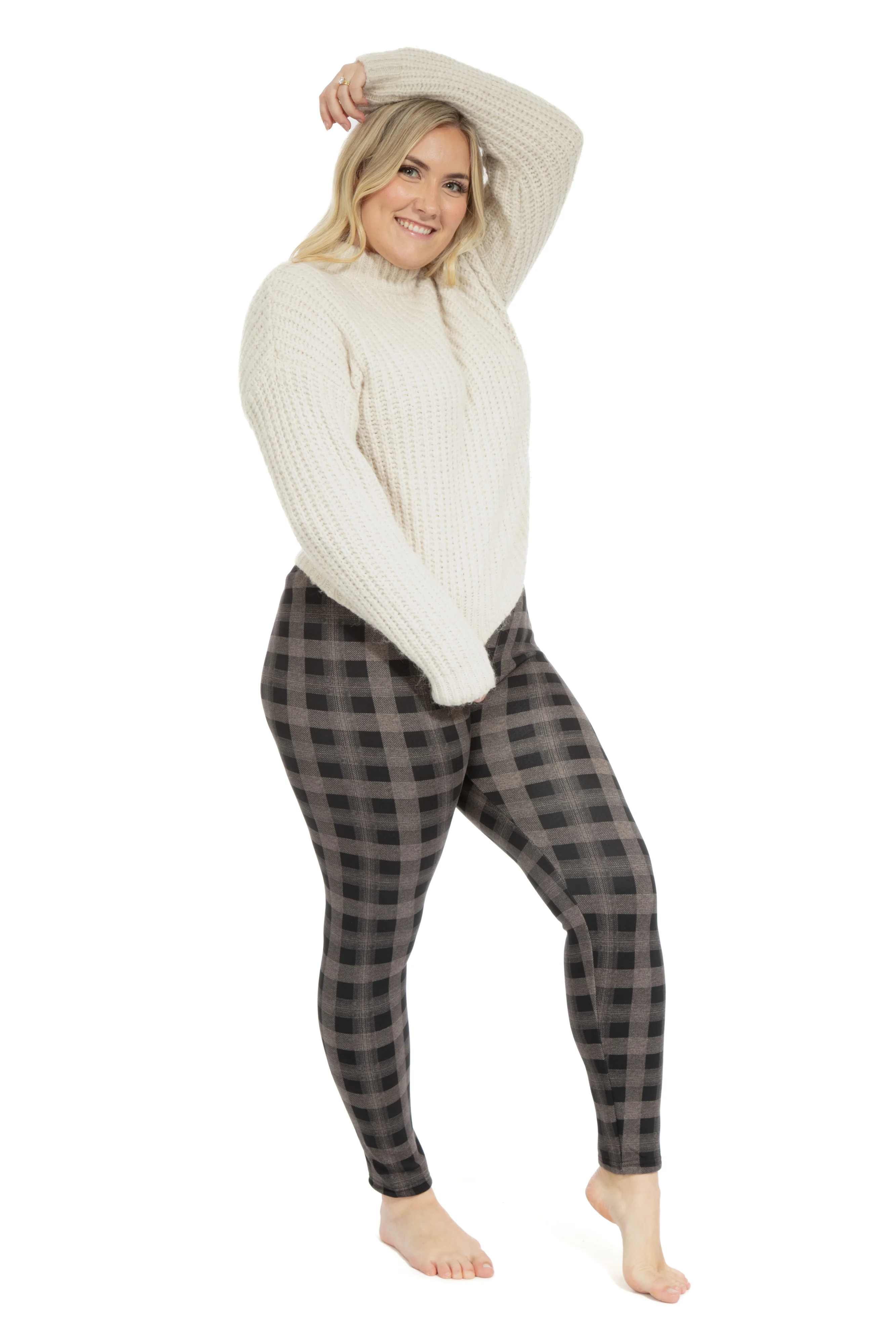 Irish Squares - Cozy Lined Leggings - Image 4