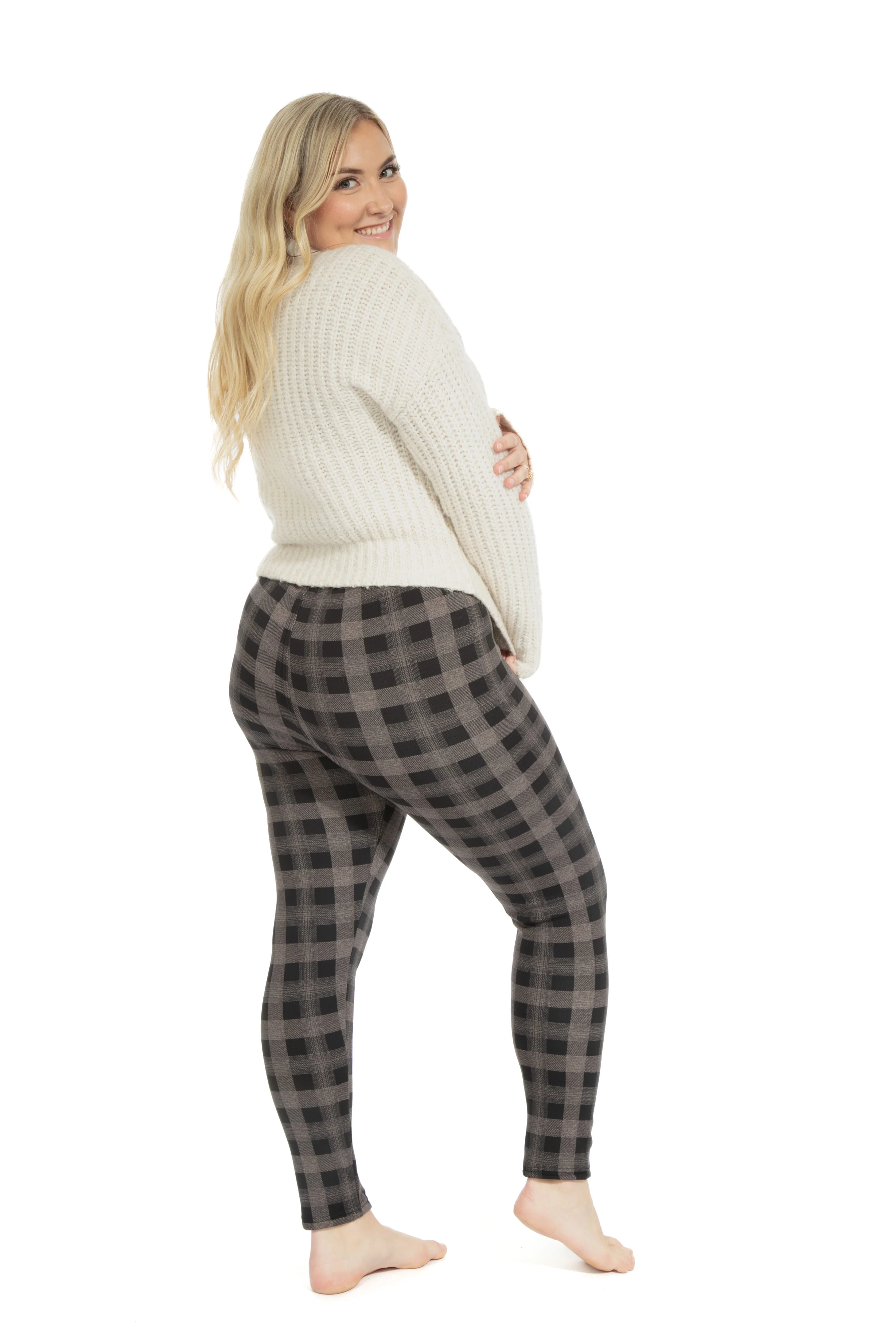 Irish Squares - Cozy Lined Leggings - Image 5