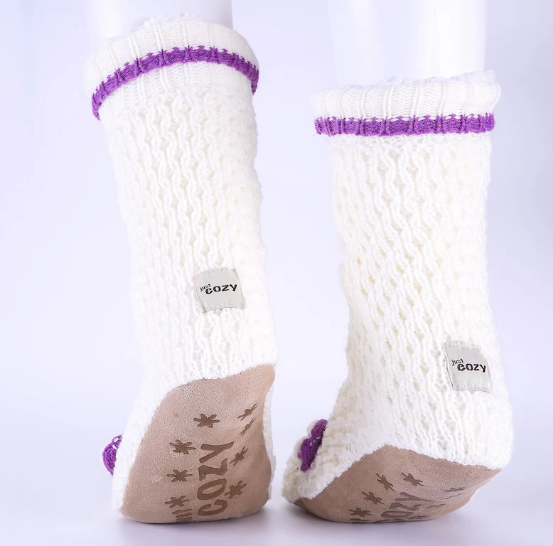 White & Purple - Cozy Slipper Socks - Image 10