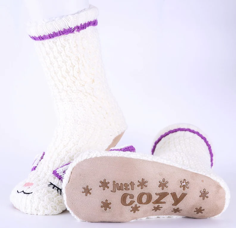 White & Purple - Cozy Slipper Socks - Image 9