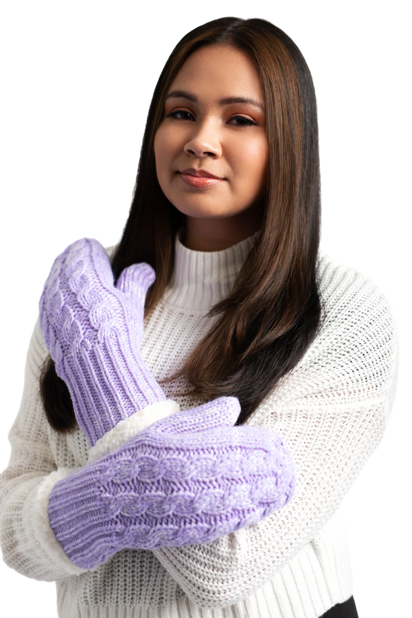 Light Purple - Cozy Lined Mittens - Image 2