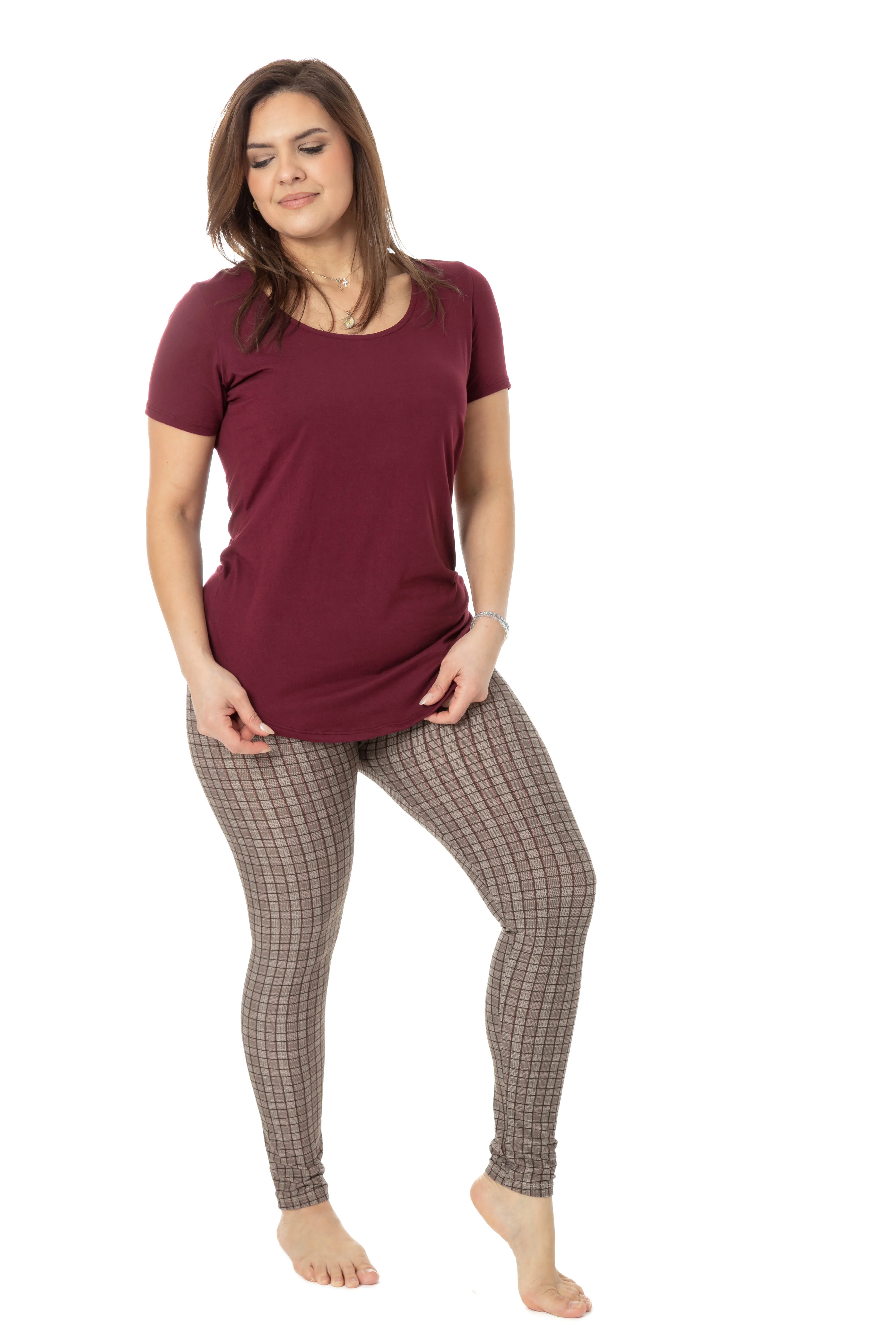 Light Brown Squares - All Season Leggings - Image 6