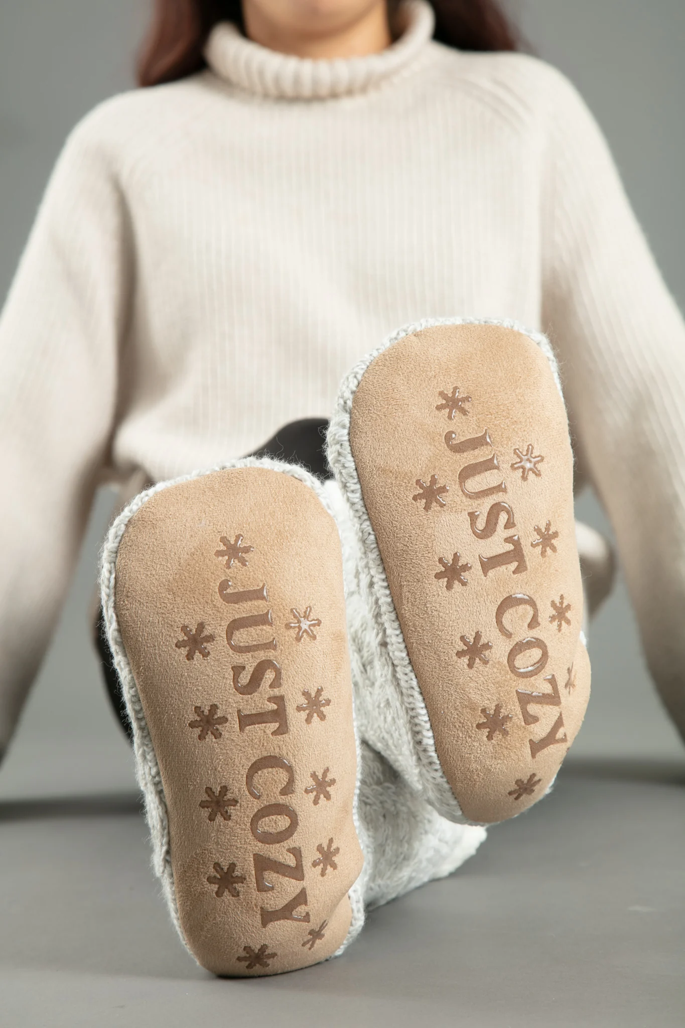 Light Grey - Cozy Slipper Socks - Image 3