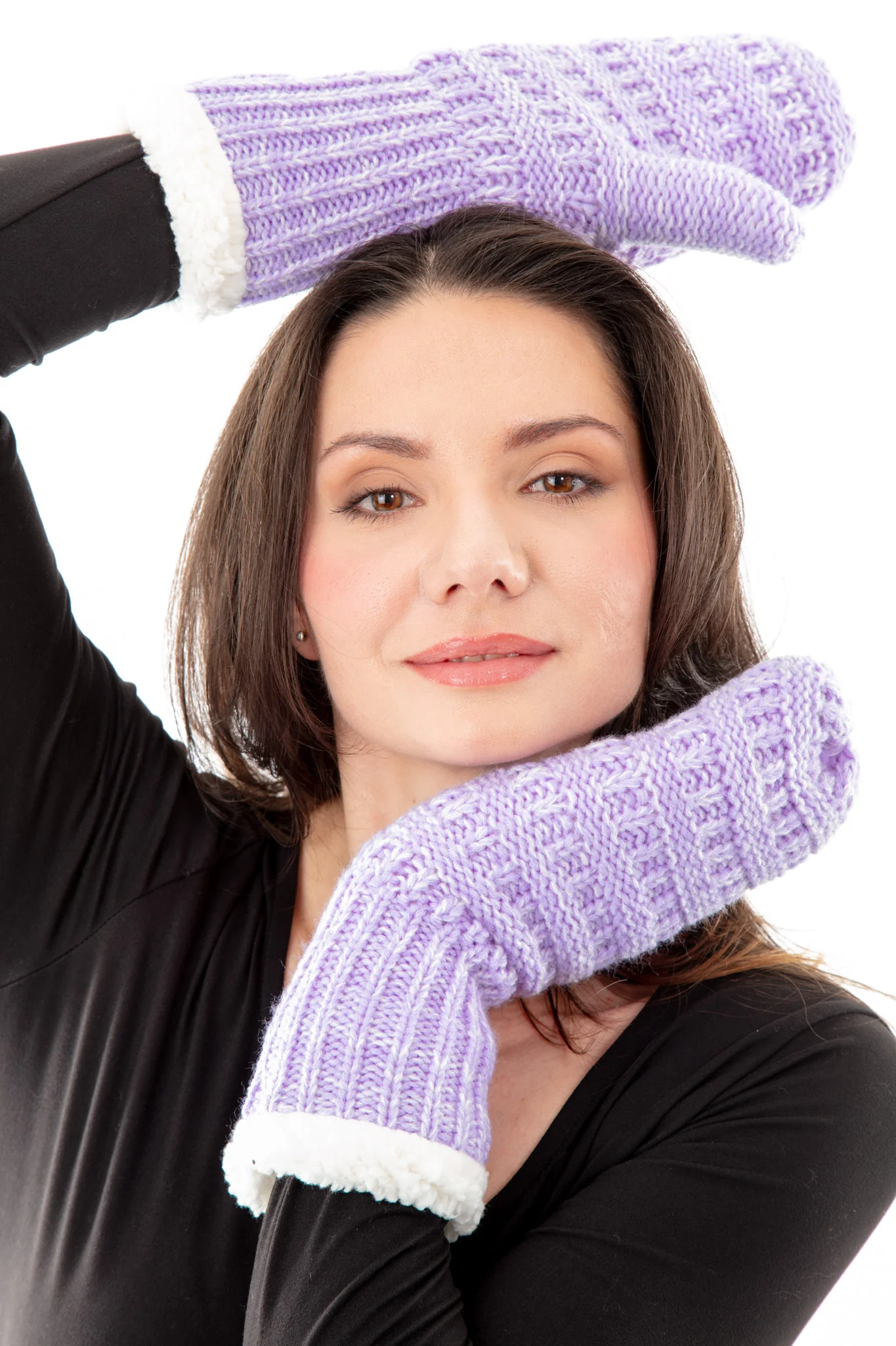 Light Purple - Cozy Lined Mittens - Image 2