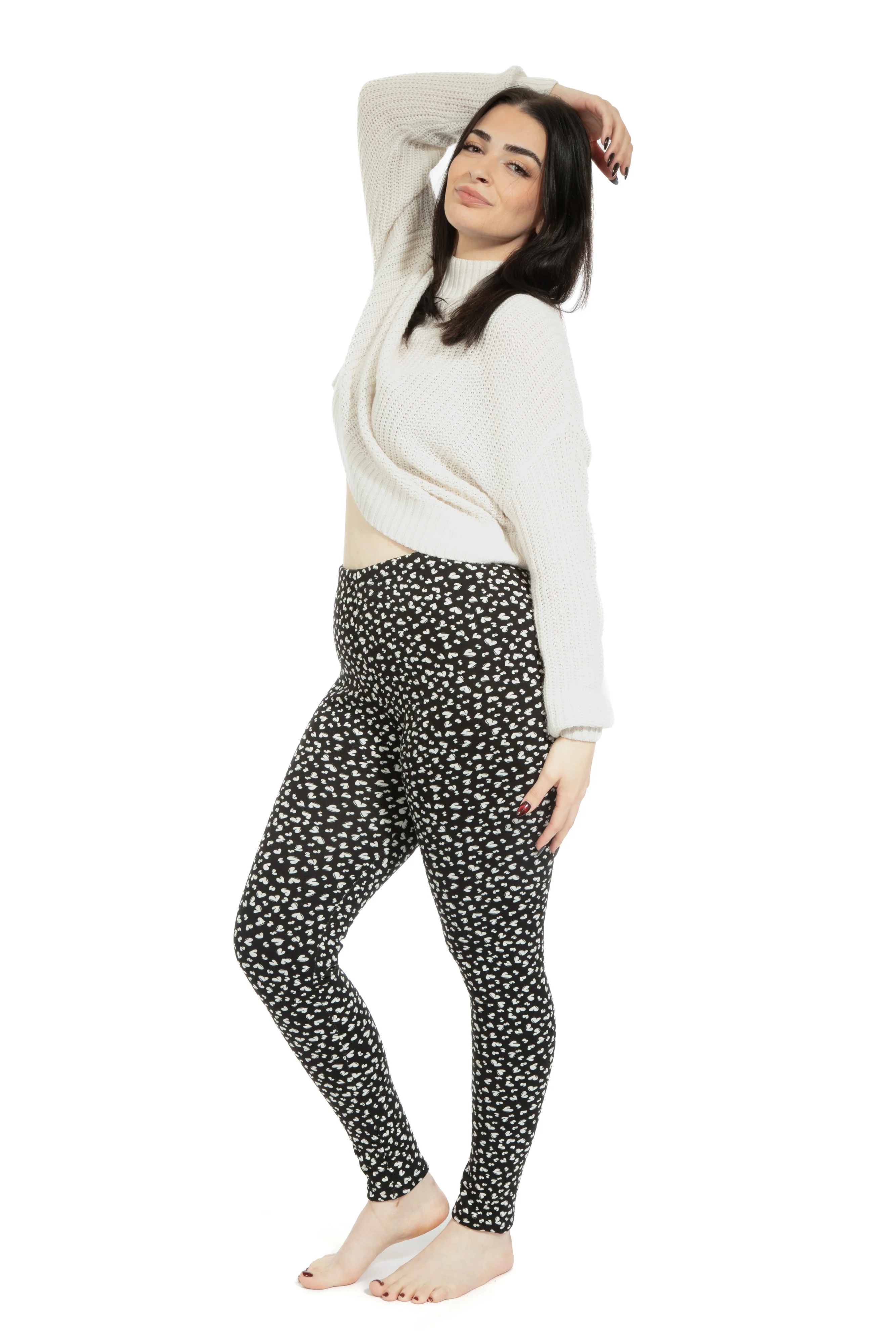 Little Hearts - Cozy Lined Leggings - Image 2