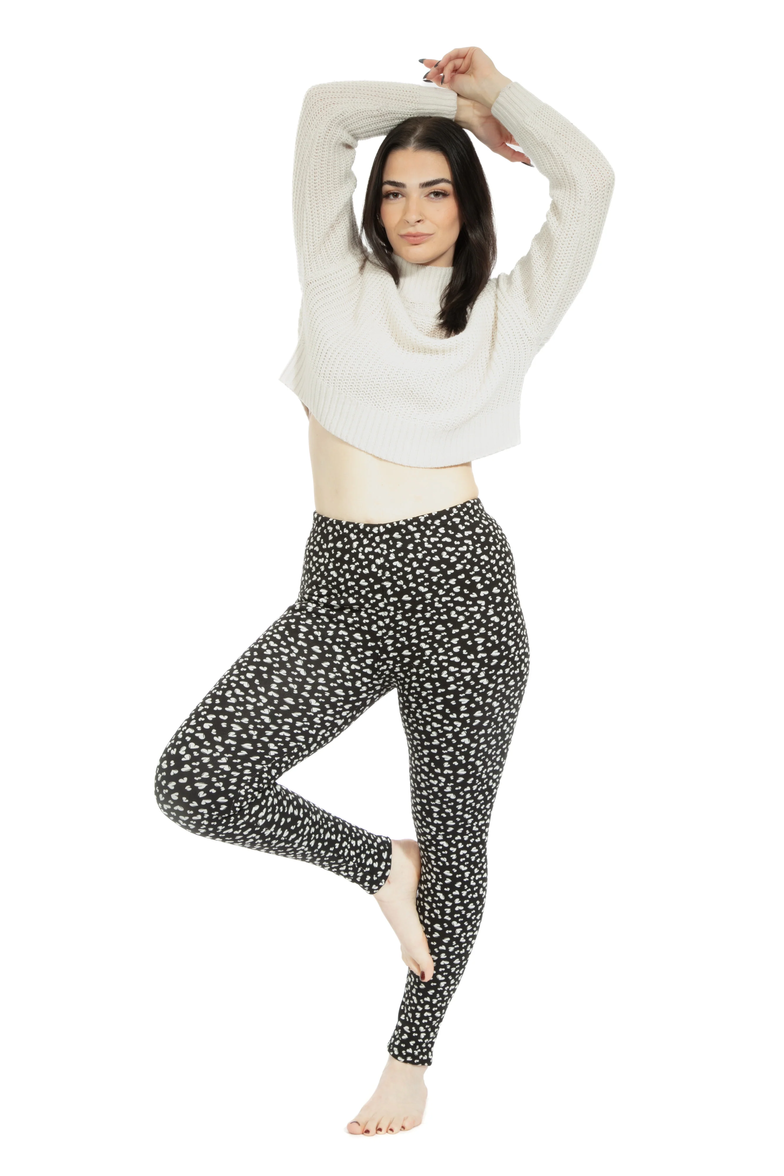 Little Hearts - Cozy Lined Leggings - Image 6