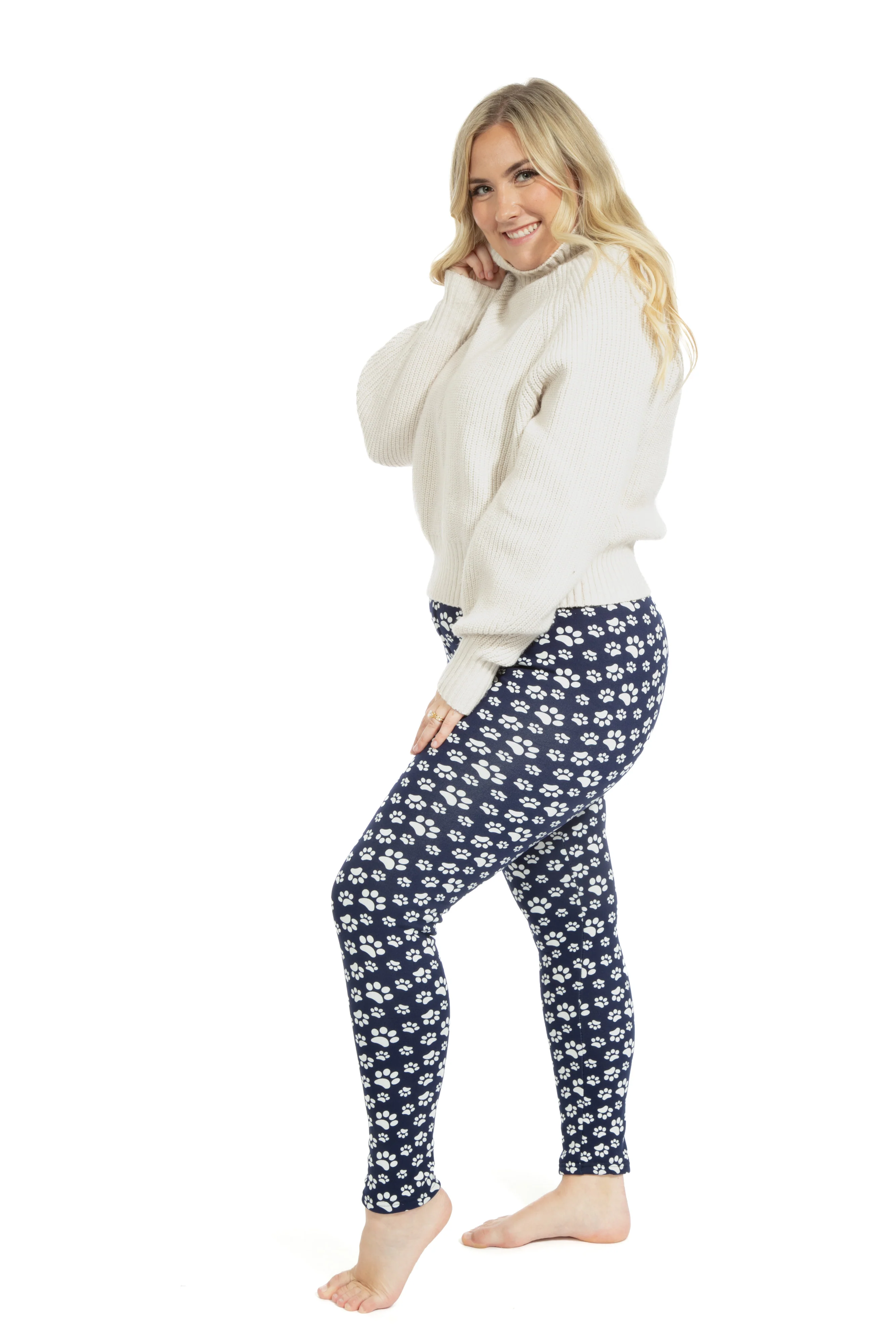 Little Paw - Cozy Lined Leggings - Image 2