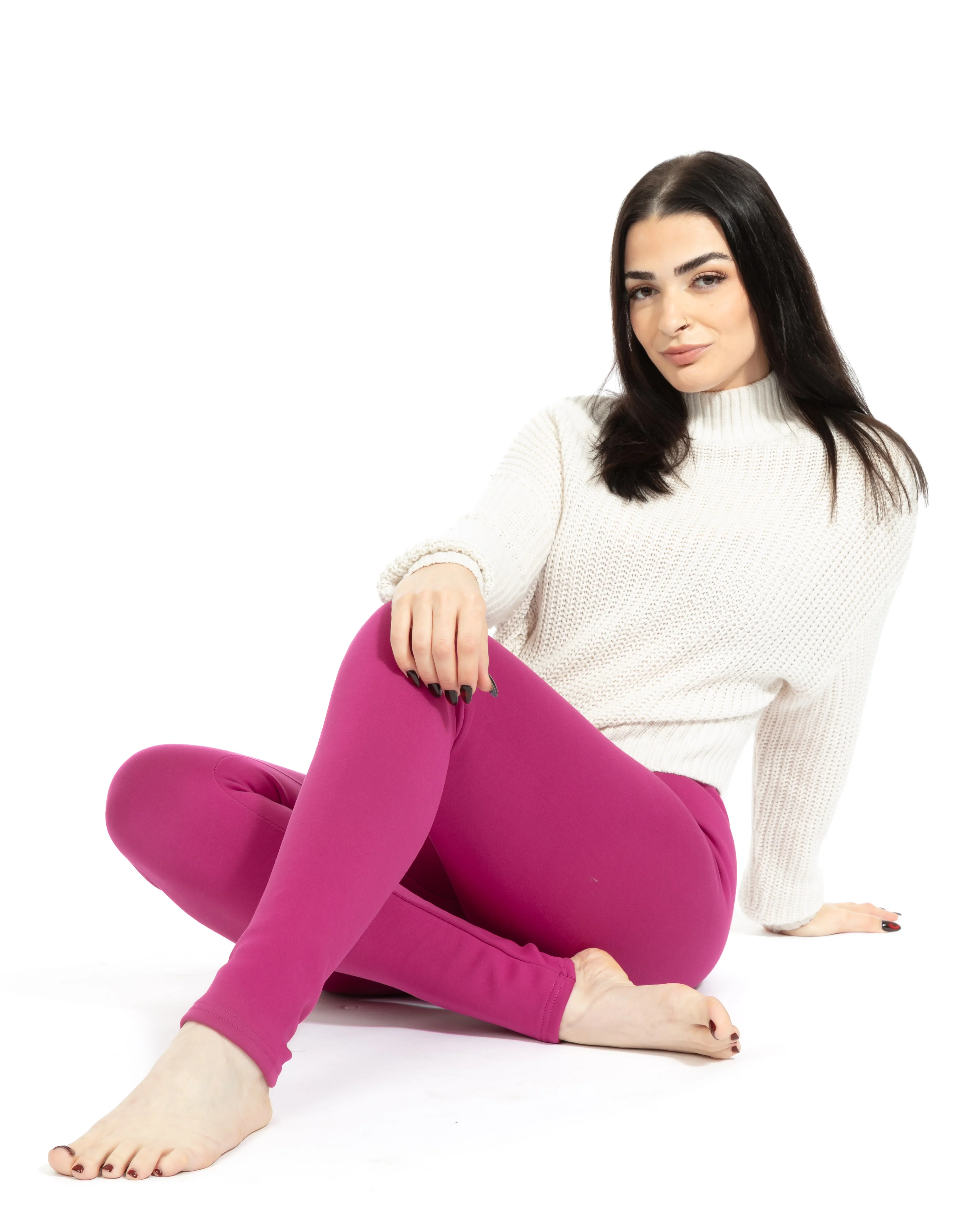 Magenta - Cozy Lined Leggings - Image 10