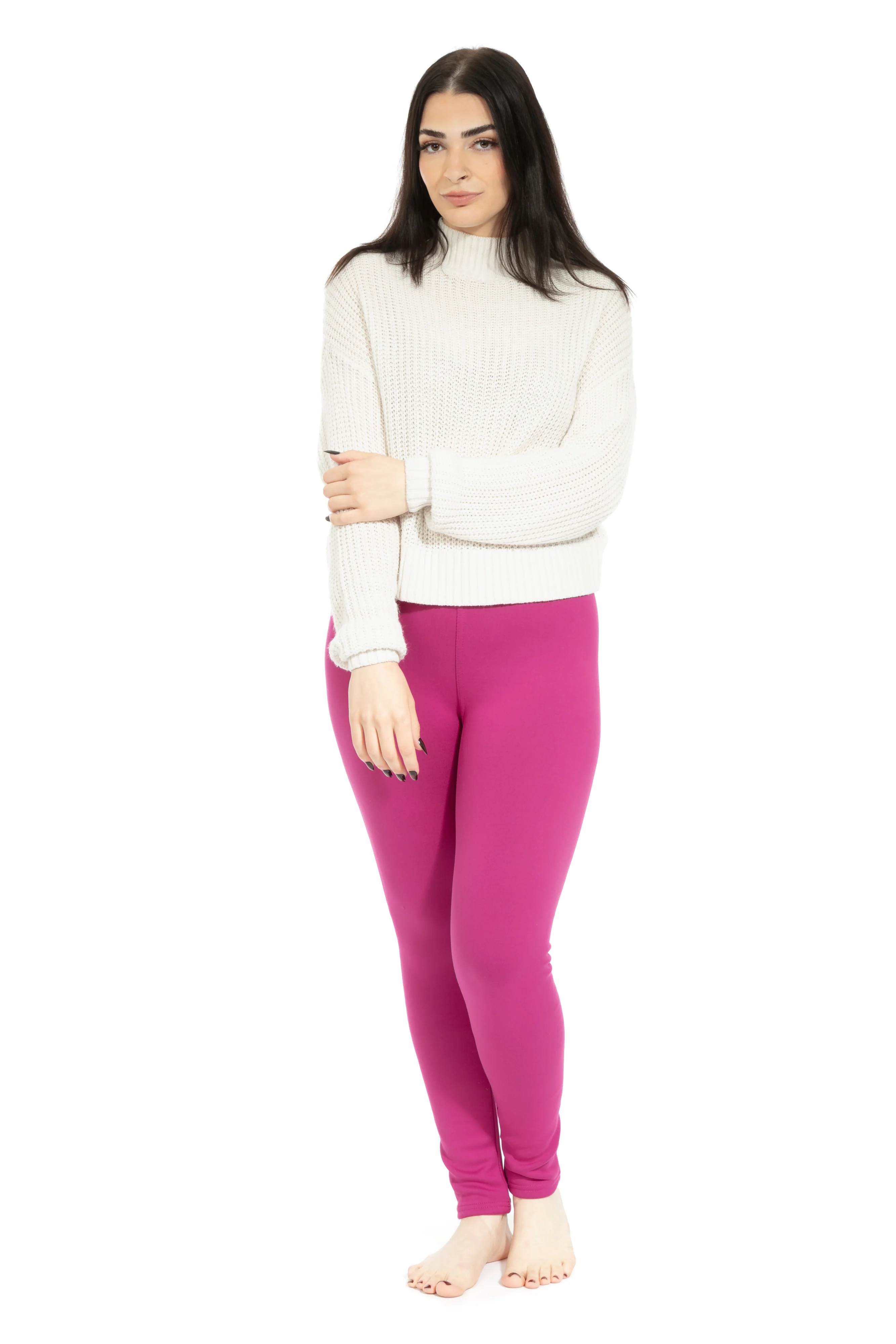 Magenta - Cozy Lined Leggings - Image 2