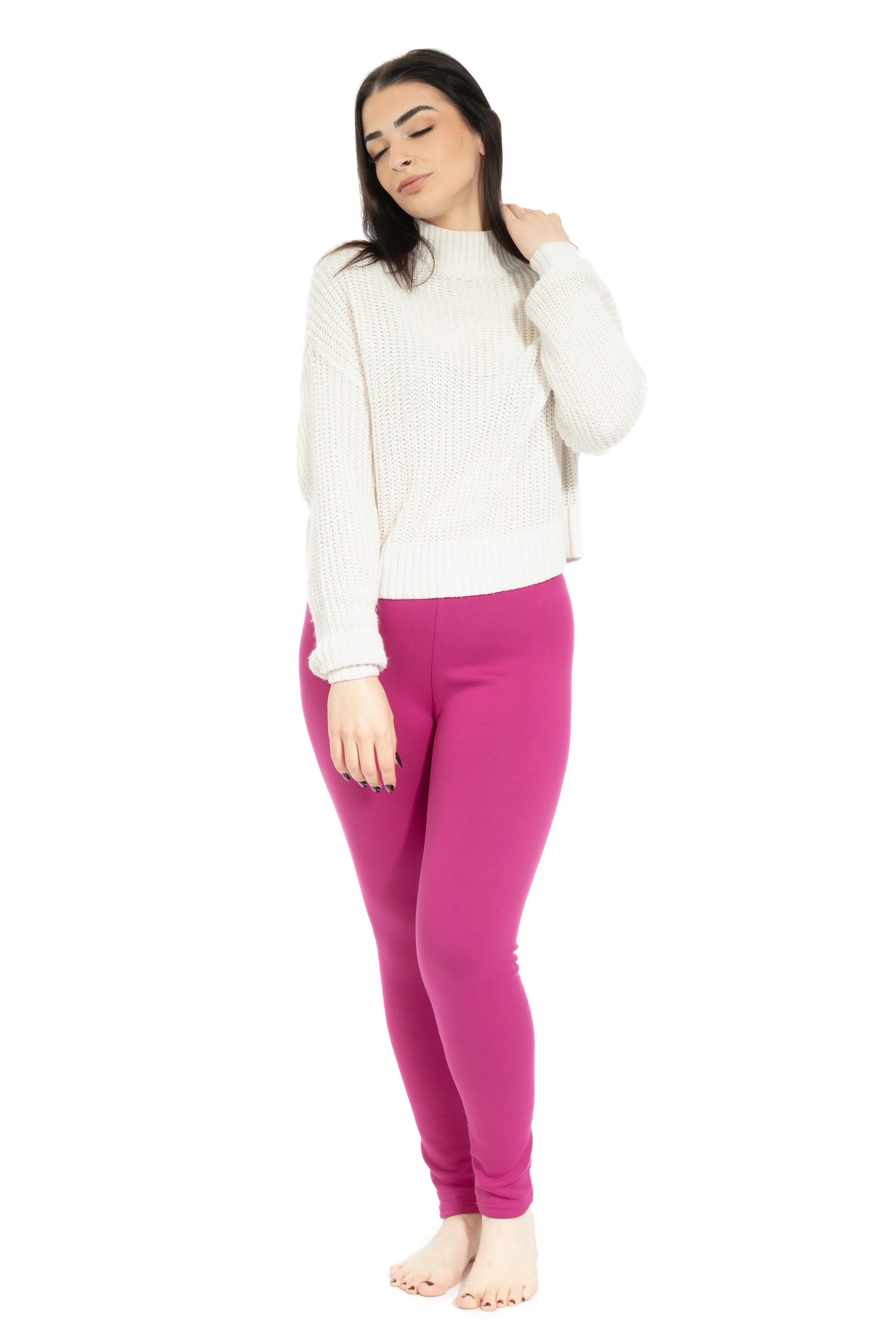 Magenta - Cozy Lined Leggings - Image 3