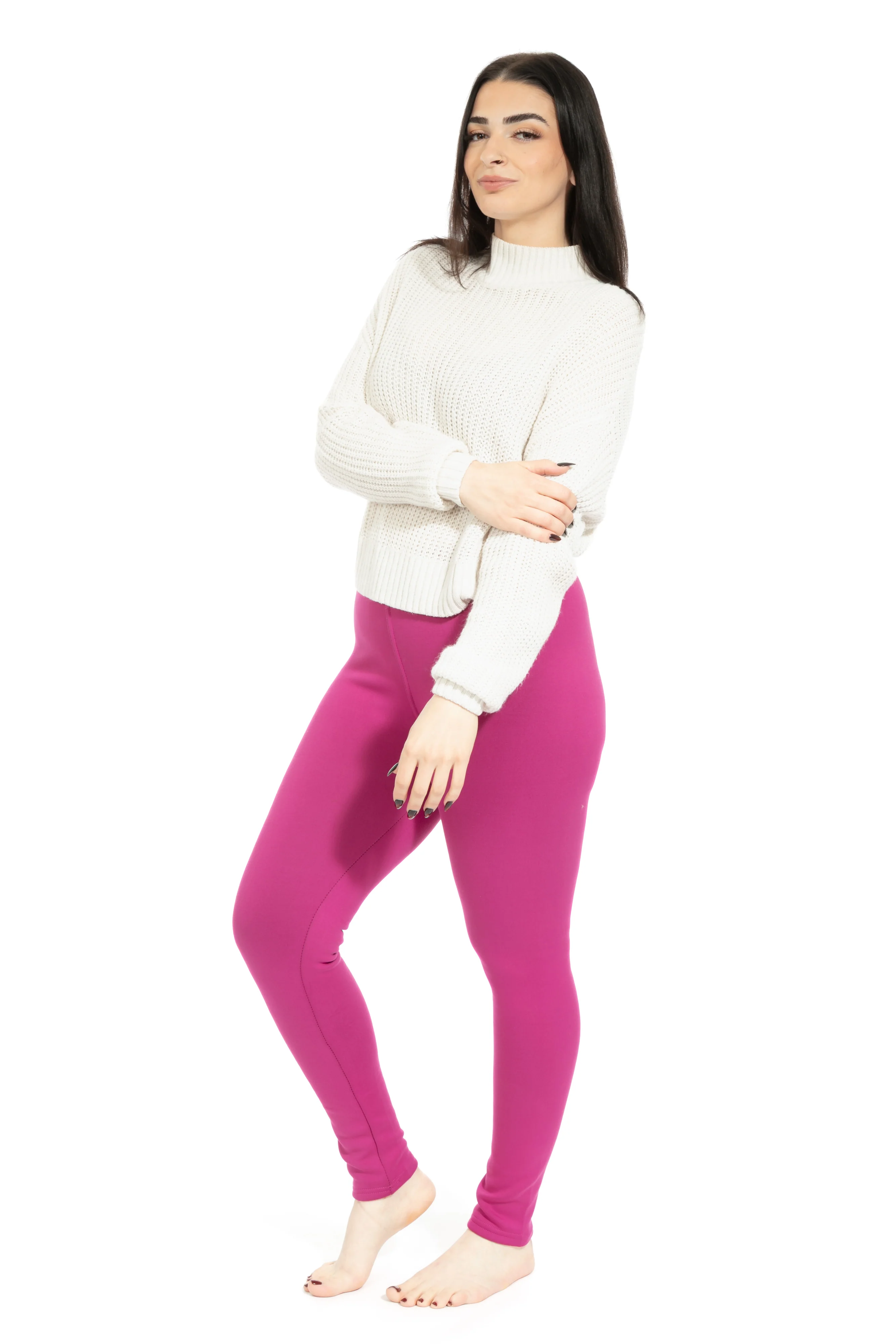 Magenta - Cozy Lined Leggings - Image 5