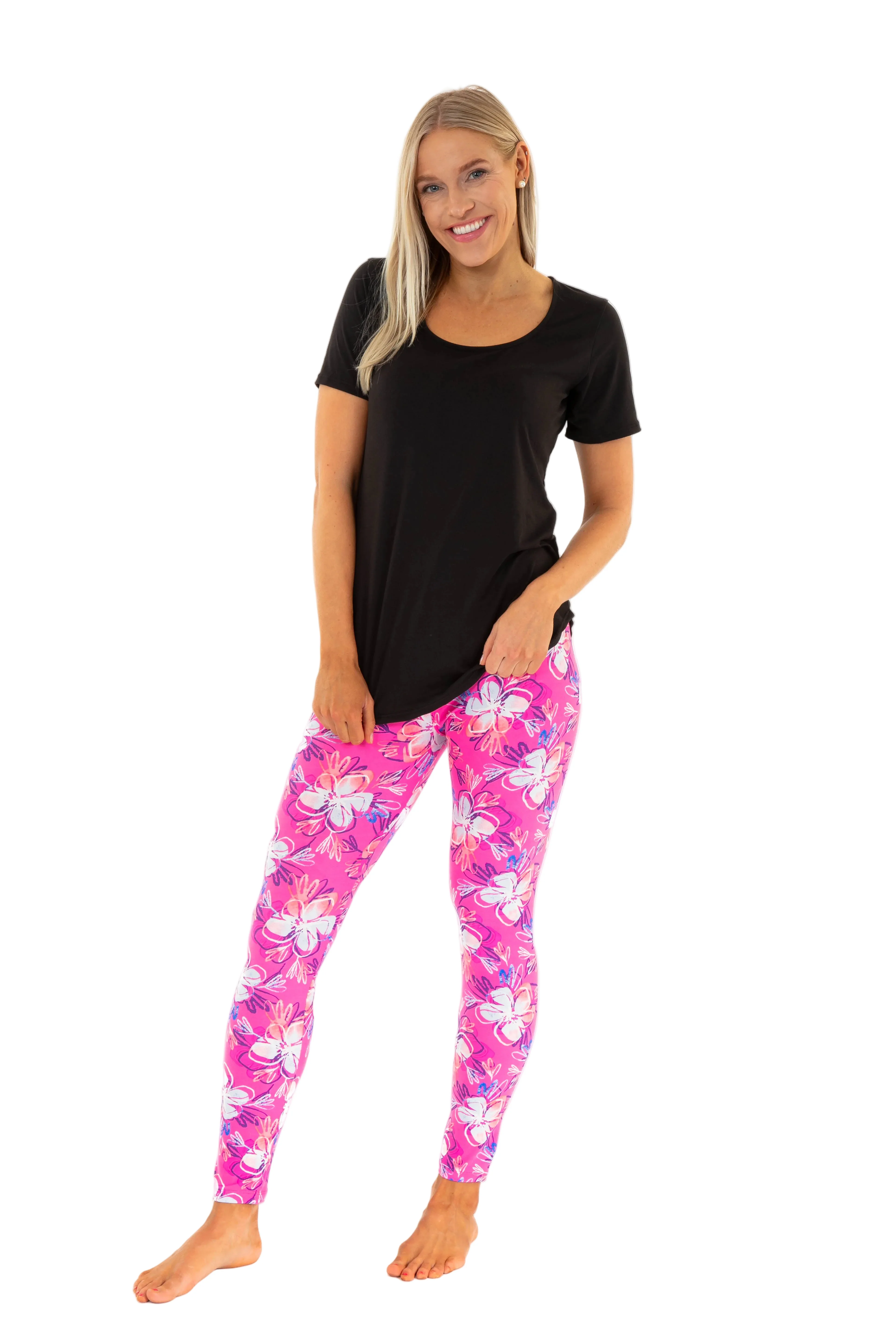 Magnolia in Pink - All Season Leggings - Image 2