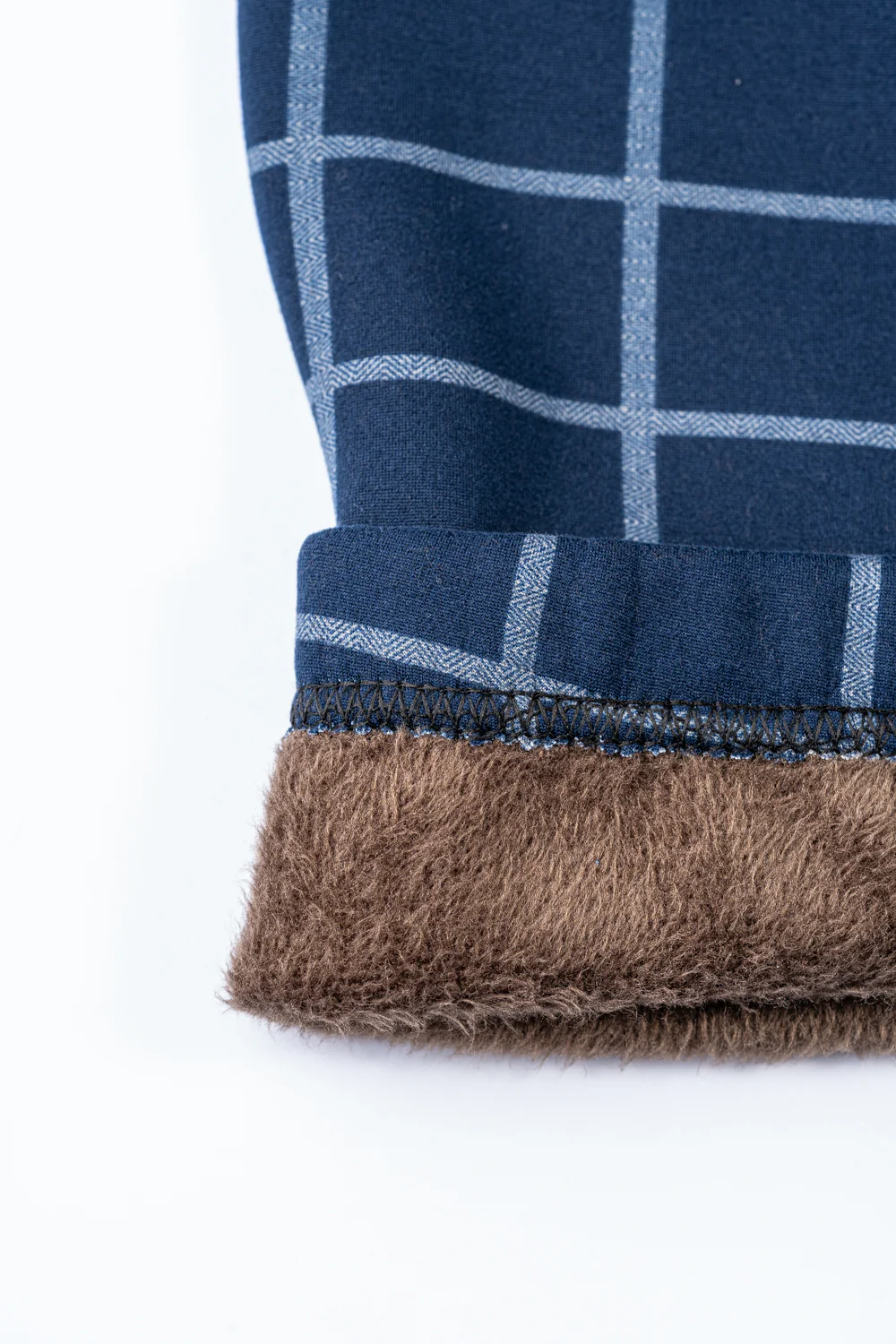 Navy Check - Cozy Lined Leggings - Image 8