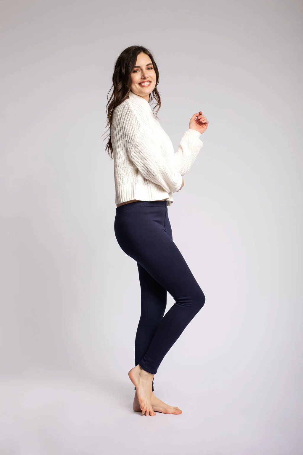 Navy- Cozy Lined Leggings - Image 3
