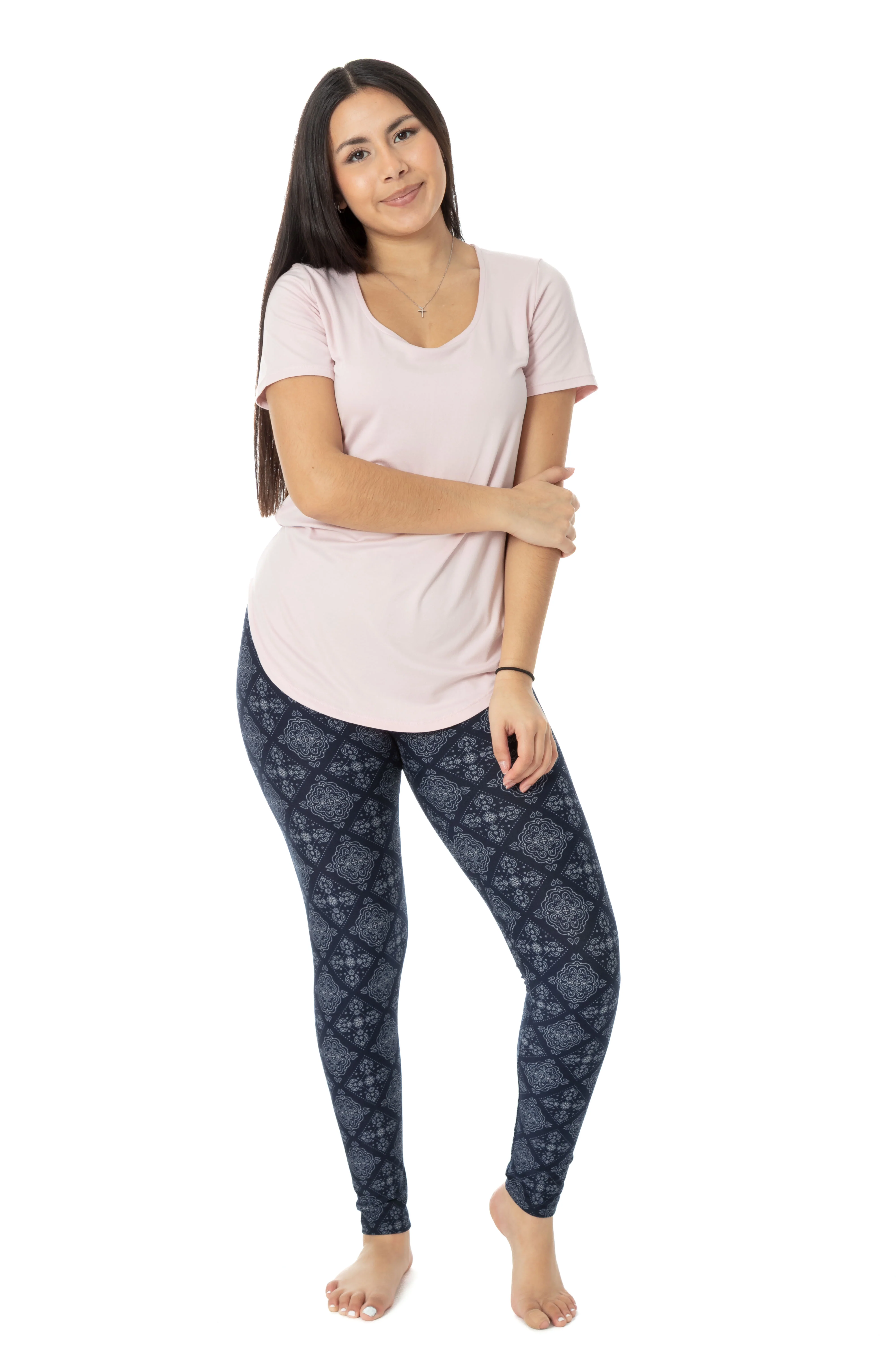 Navy Damask - All Season Leggings - Image 5