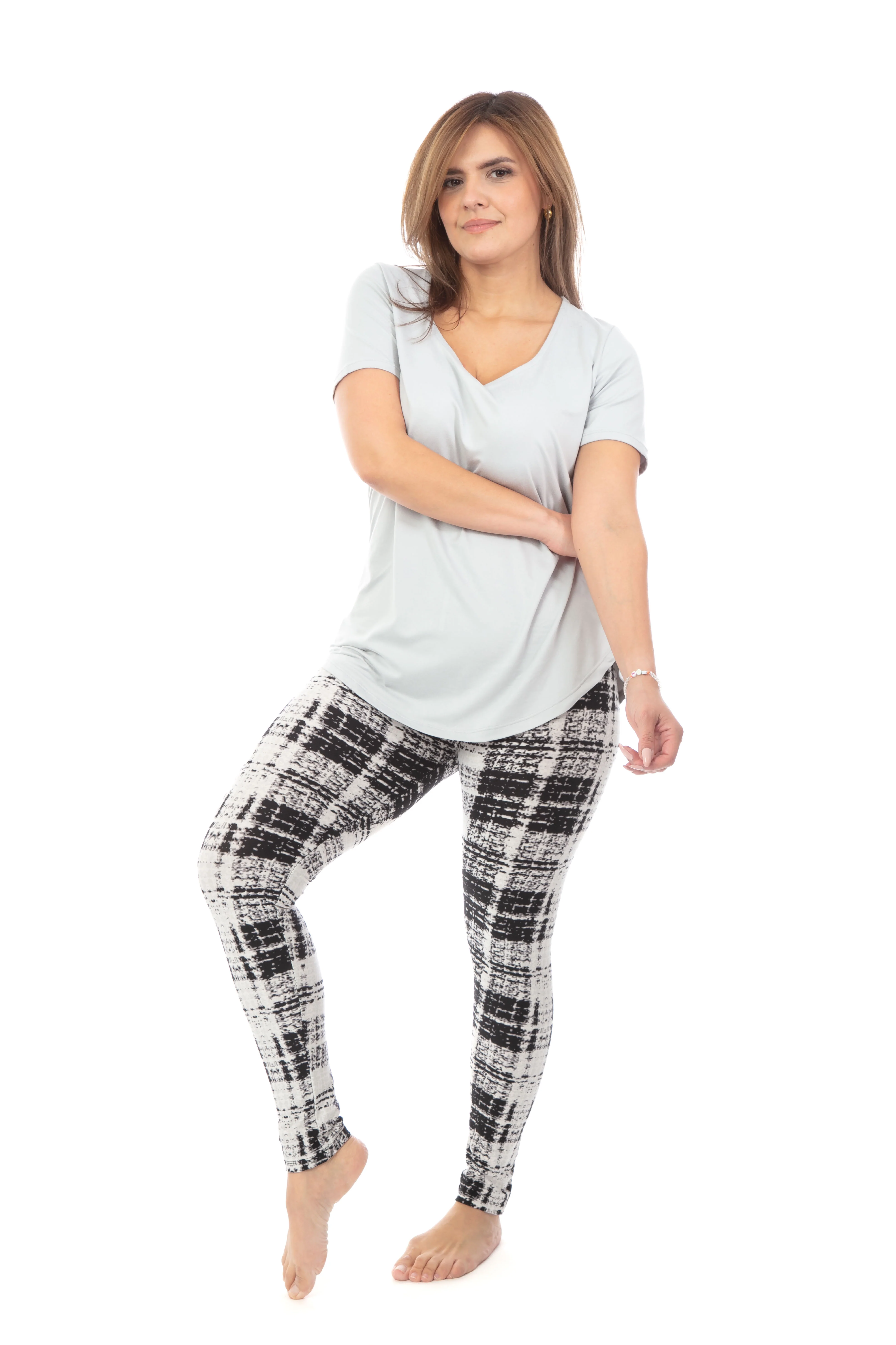 Plaid Print - All Season Leggings - Image 2
