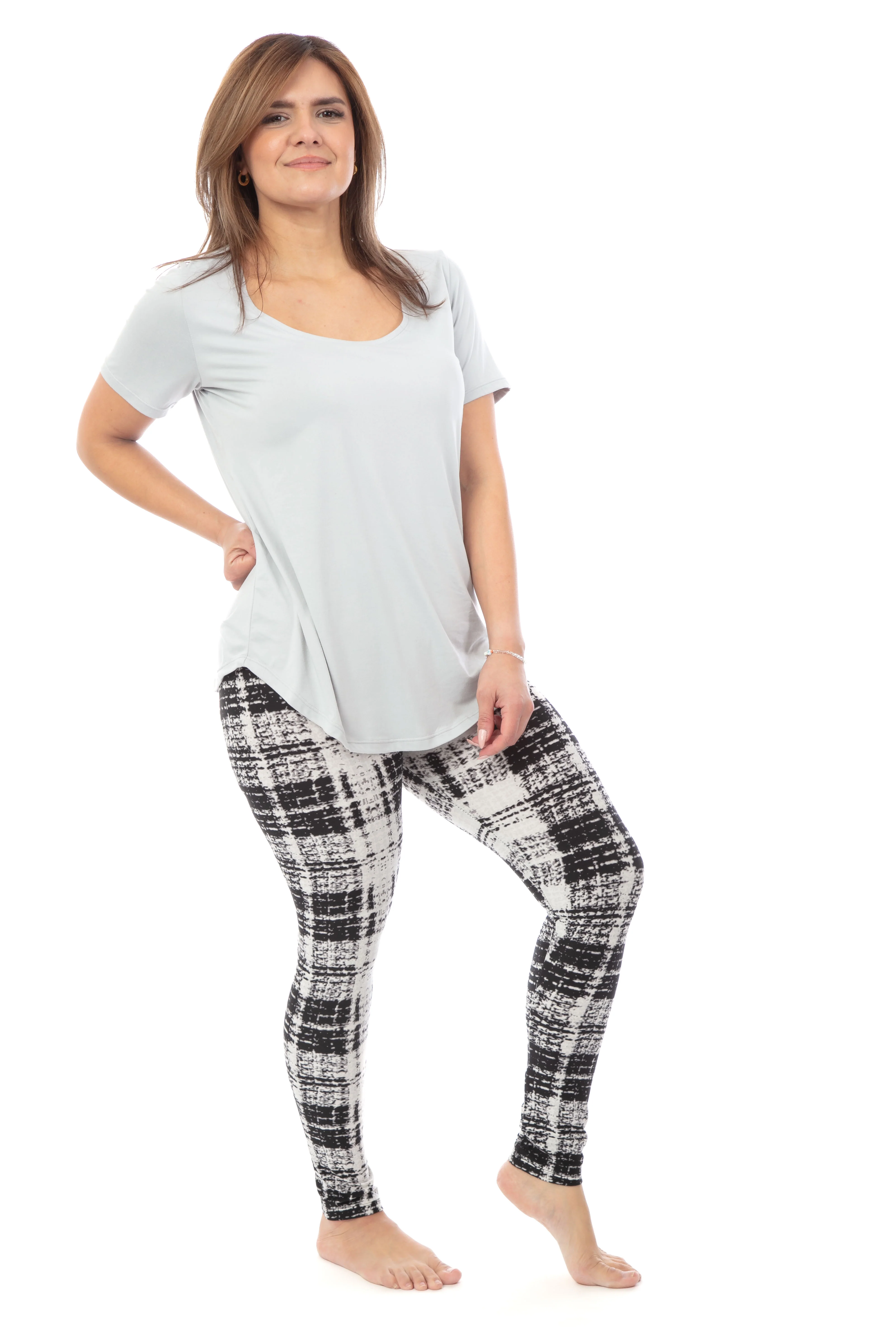 Plaid Print - All Season Leggings - Image 4
