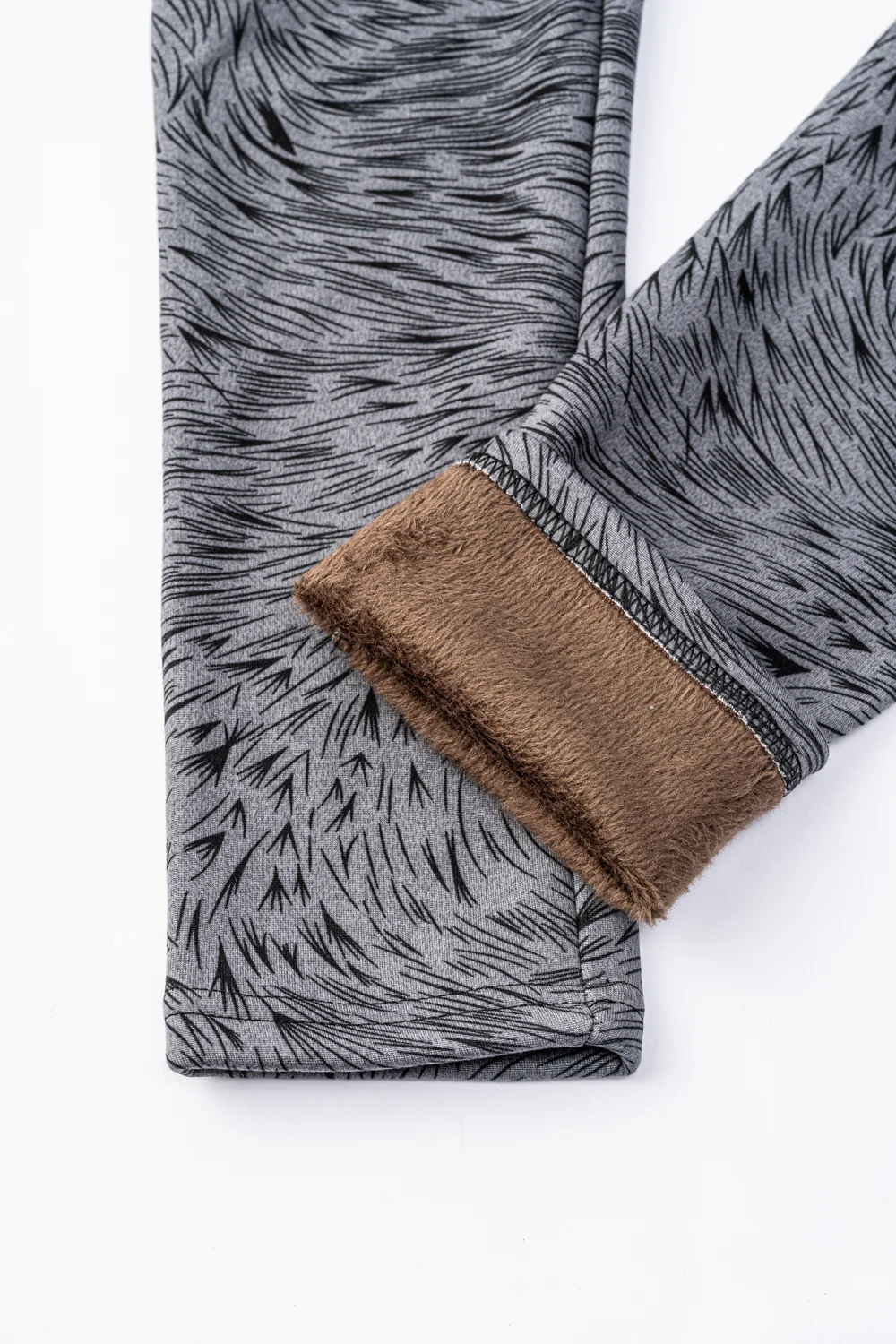 Printed Lines - Cozy Lined Leggings - Image 8