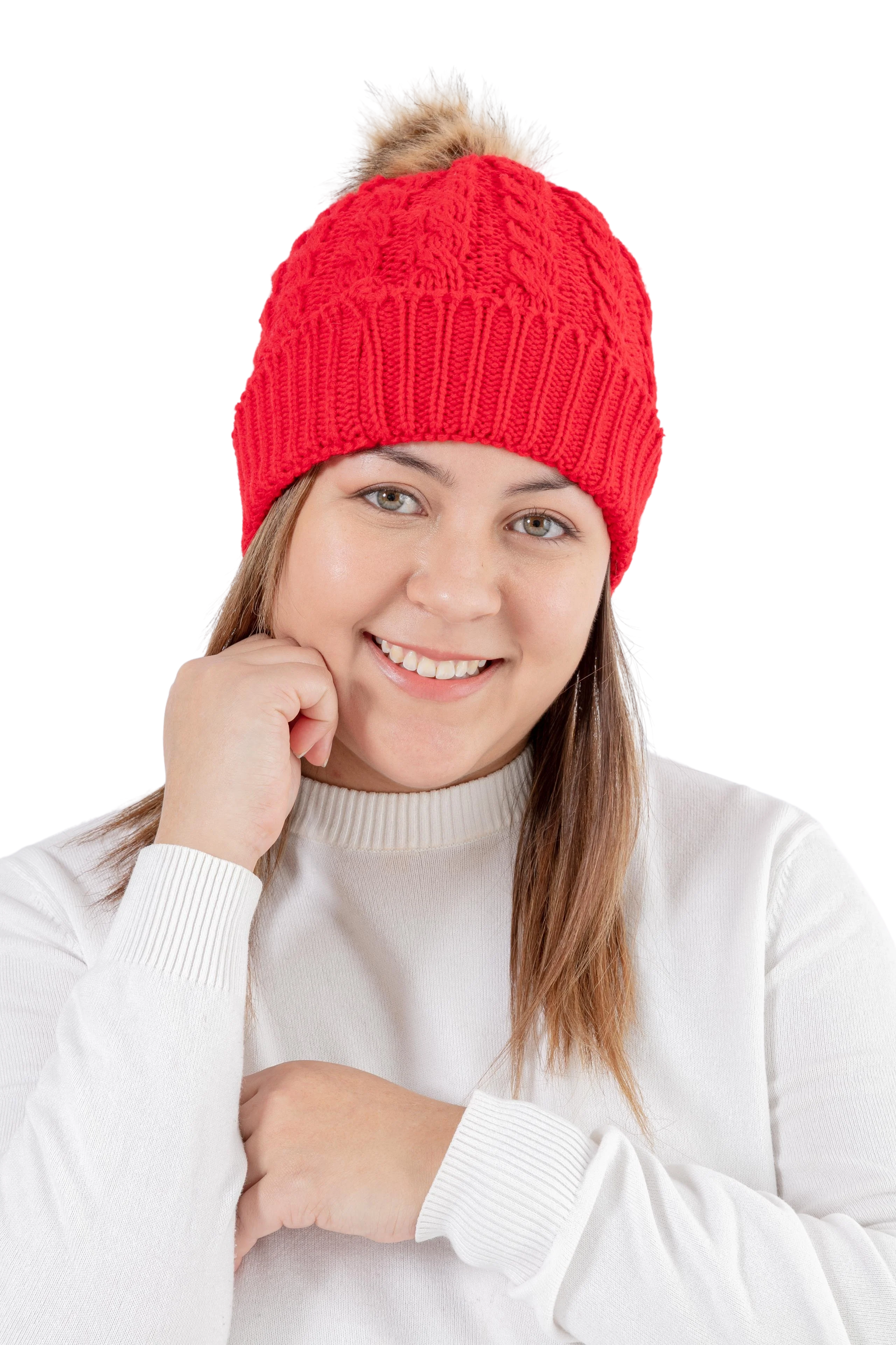 Red - Cozy Lined Hat - Image 3