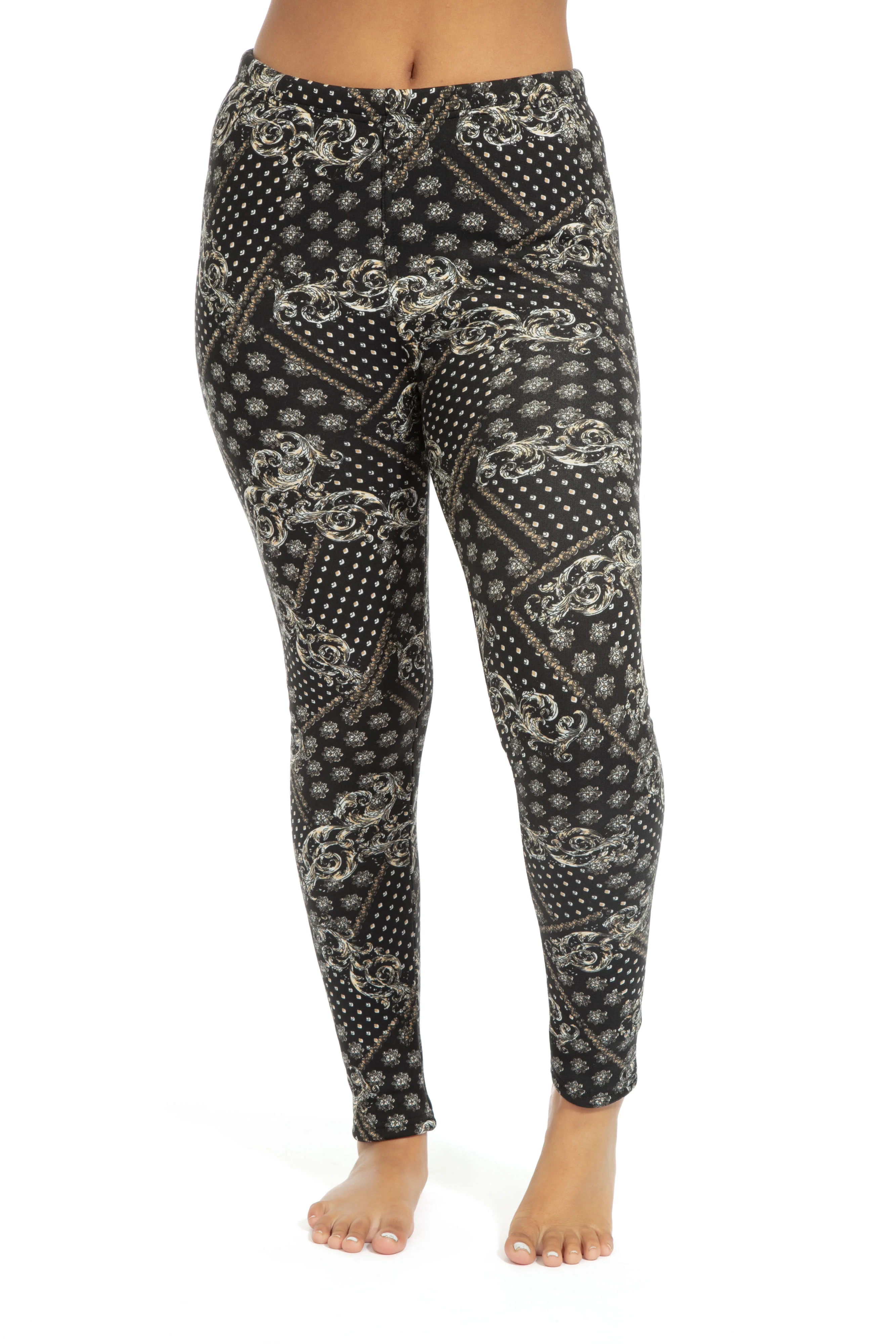 Royal B&W - Cozy Lined Leggings