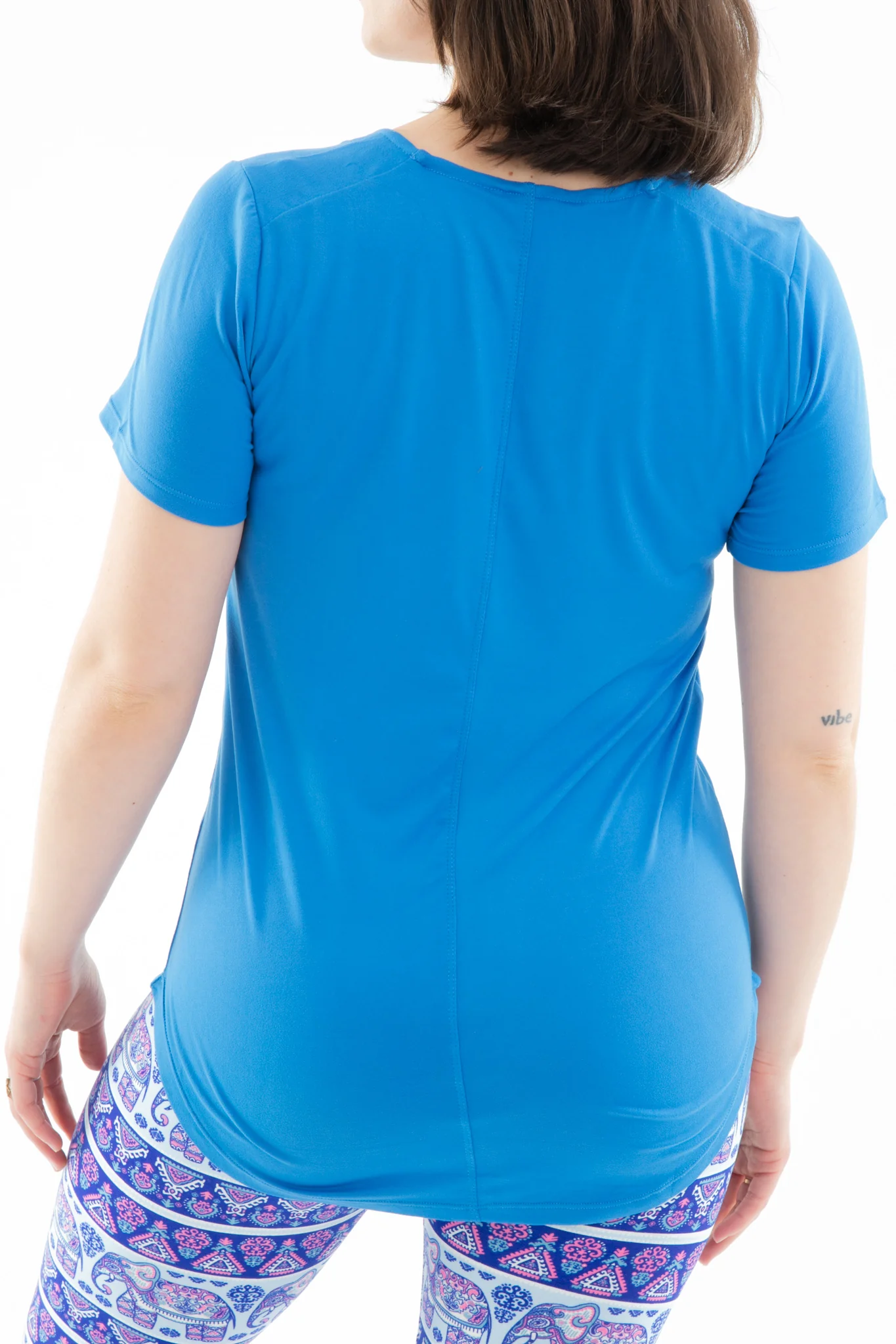Royal Blue - Short Sleeve Tunic Top - Image 3