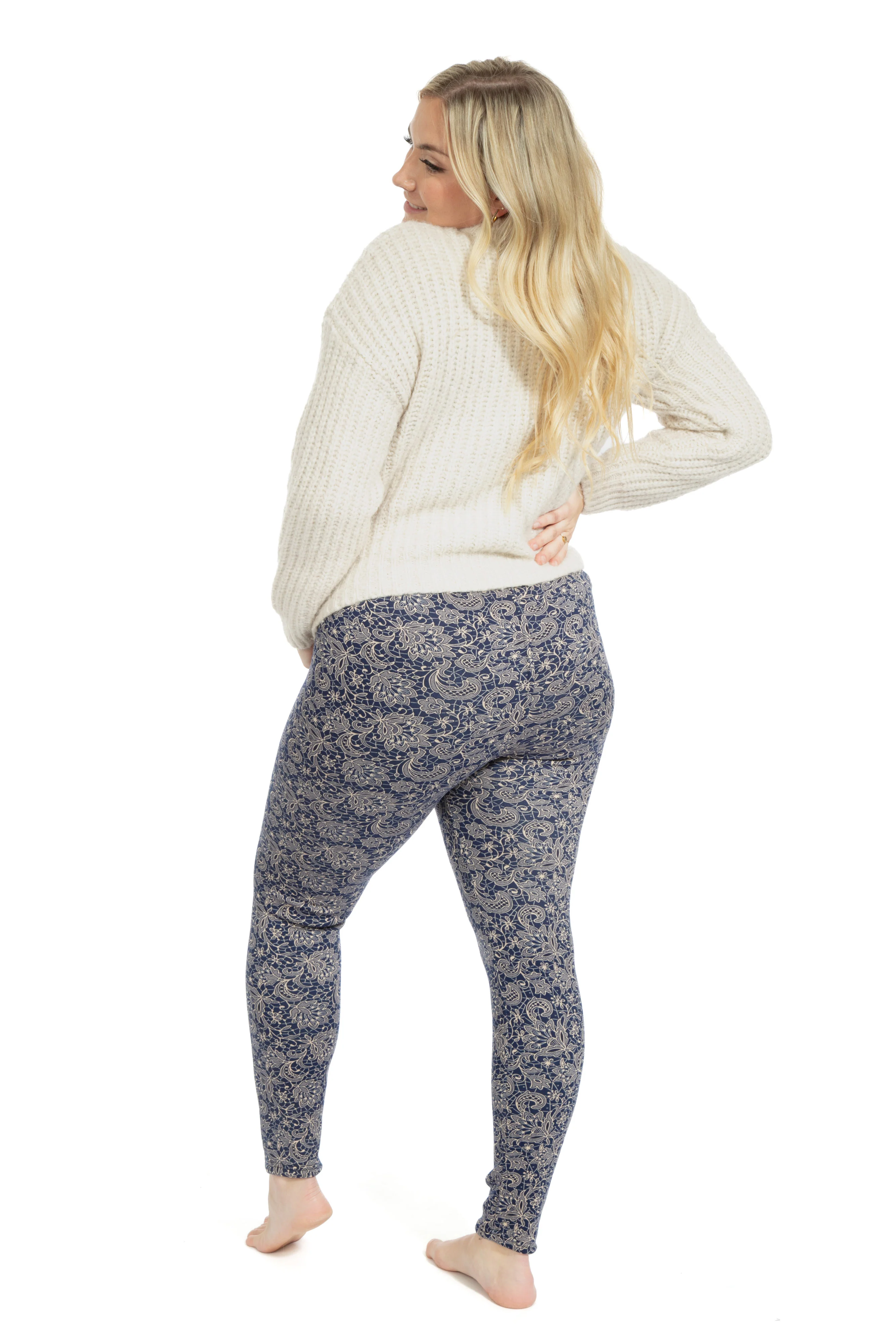 Shiny Flowers - Cozy Lined Leggings - Image 3