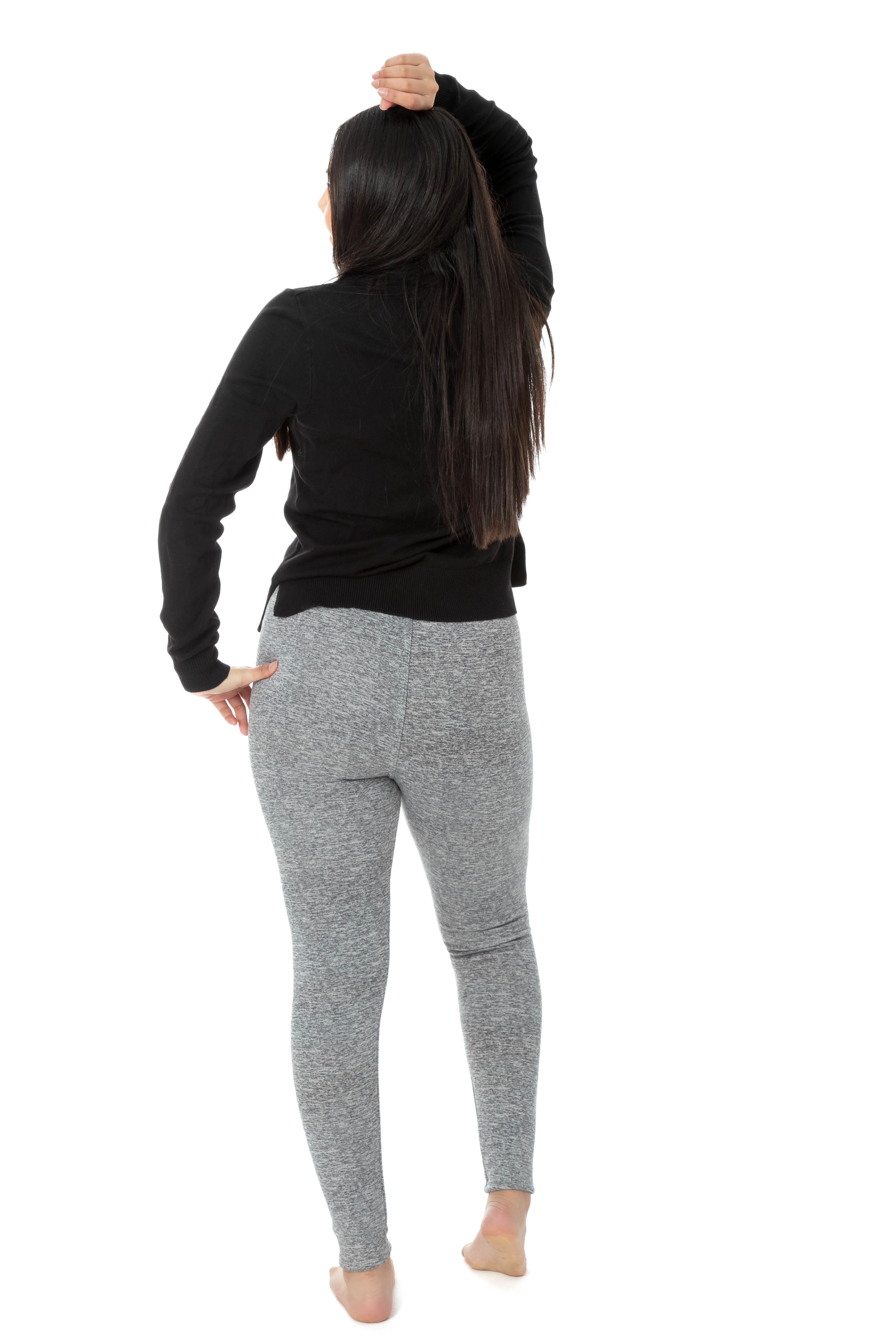 Speckled Gray - Cozy Lined Leggings - Image 3