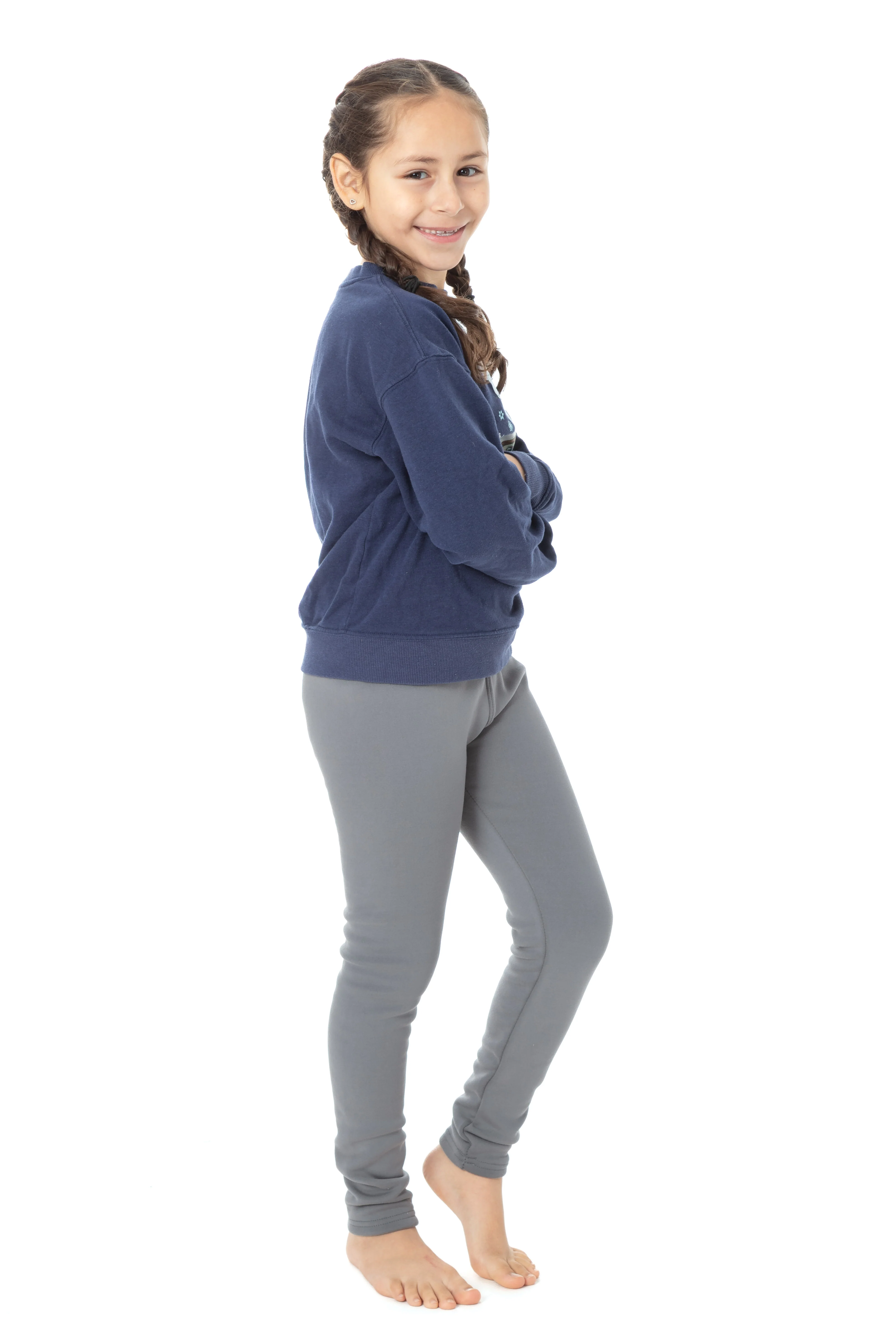 Stormy Grey Kid's - Cozy Lined Leggings - Image 7