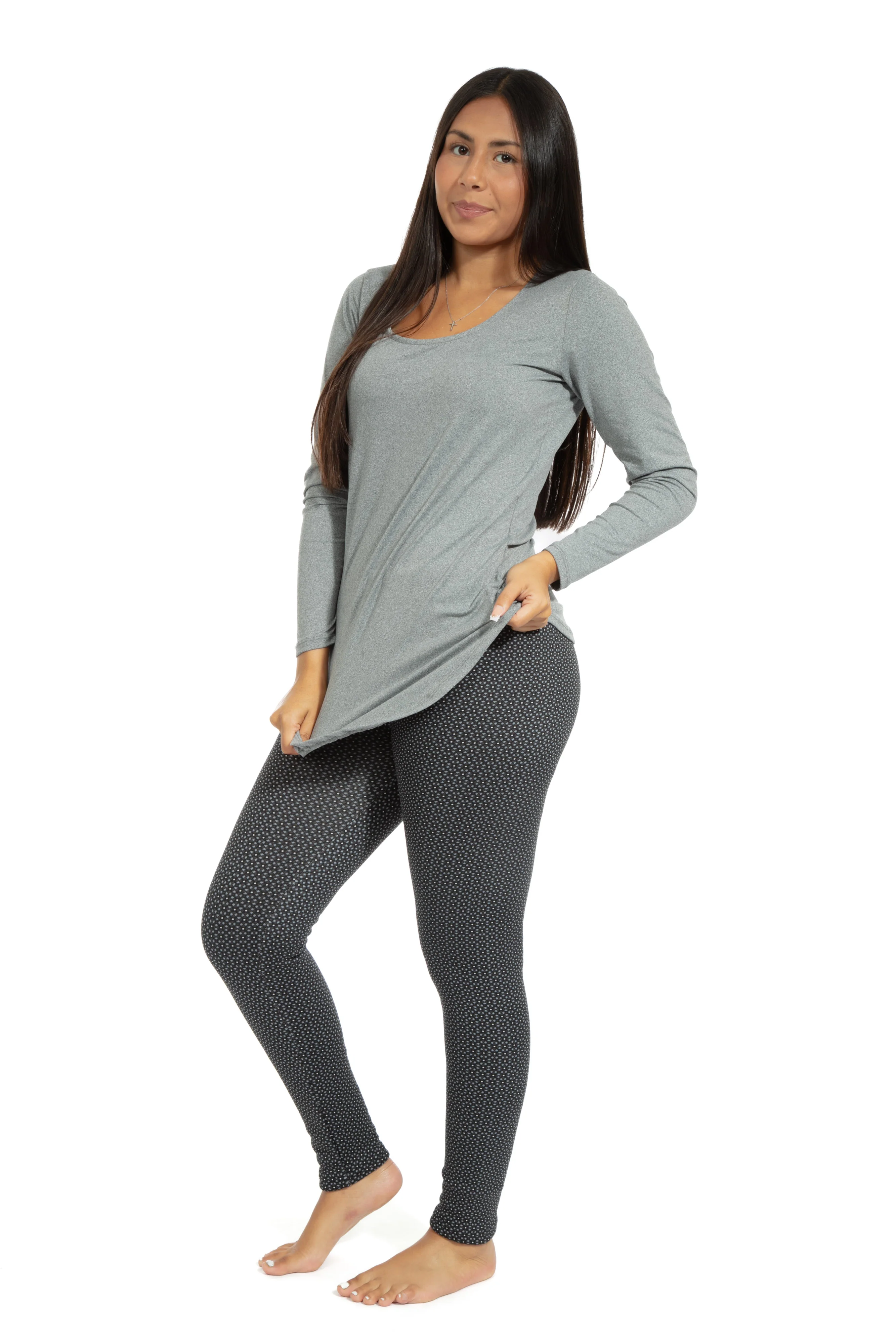 Tiny Squares - Cozy Lined Leggings - Image 2