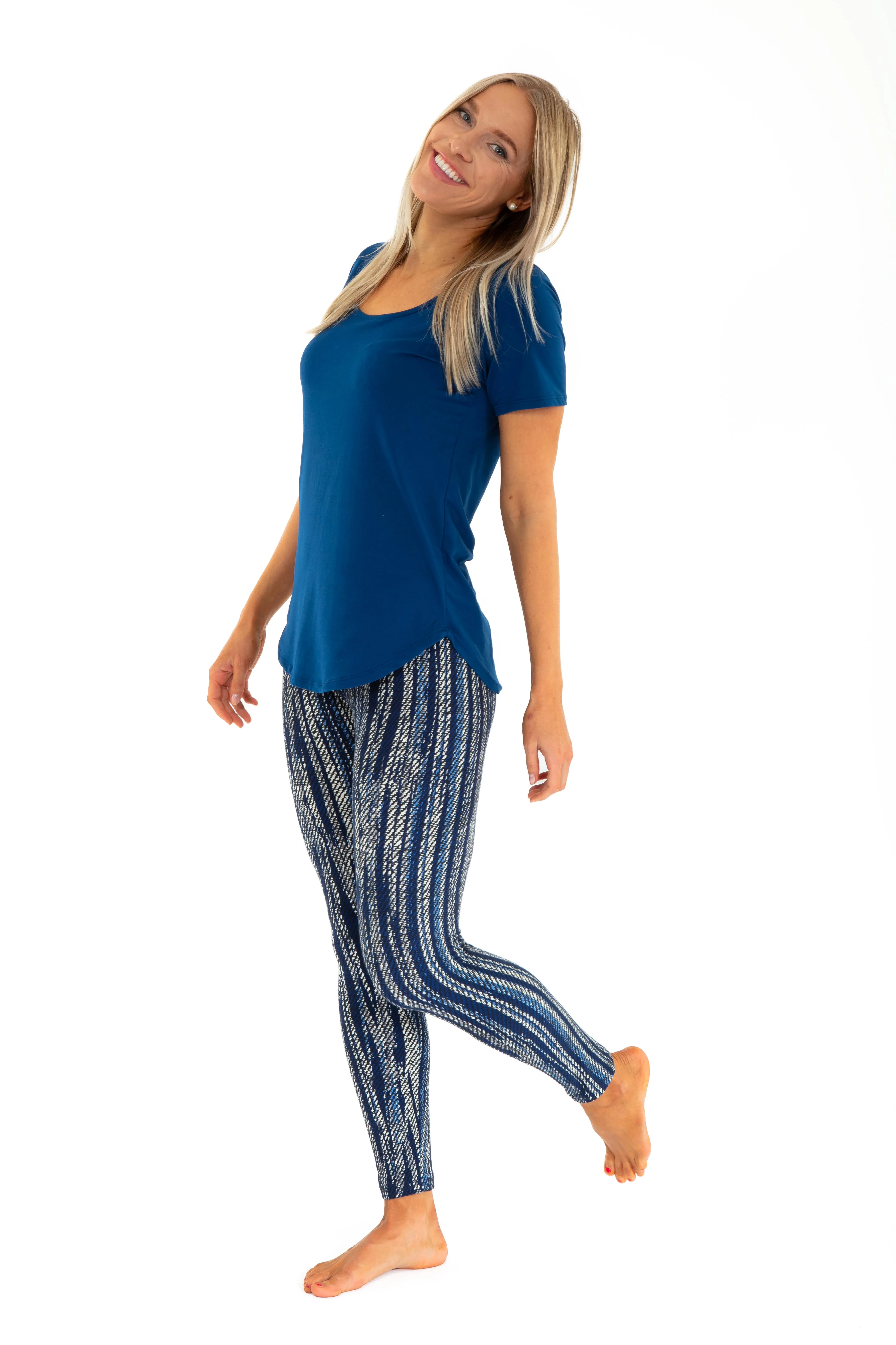 Vintage Blue Lines - All Season Leggings - Image 2