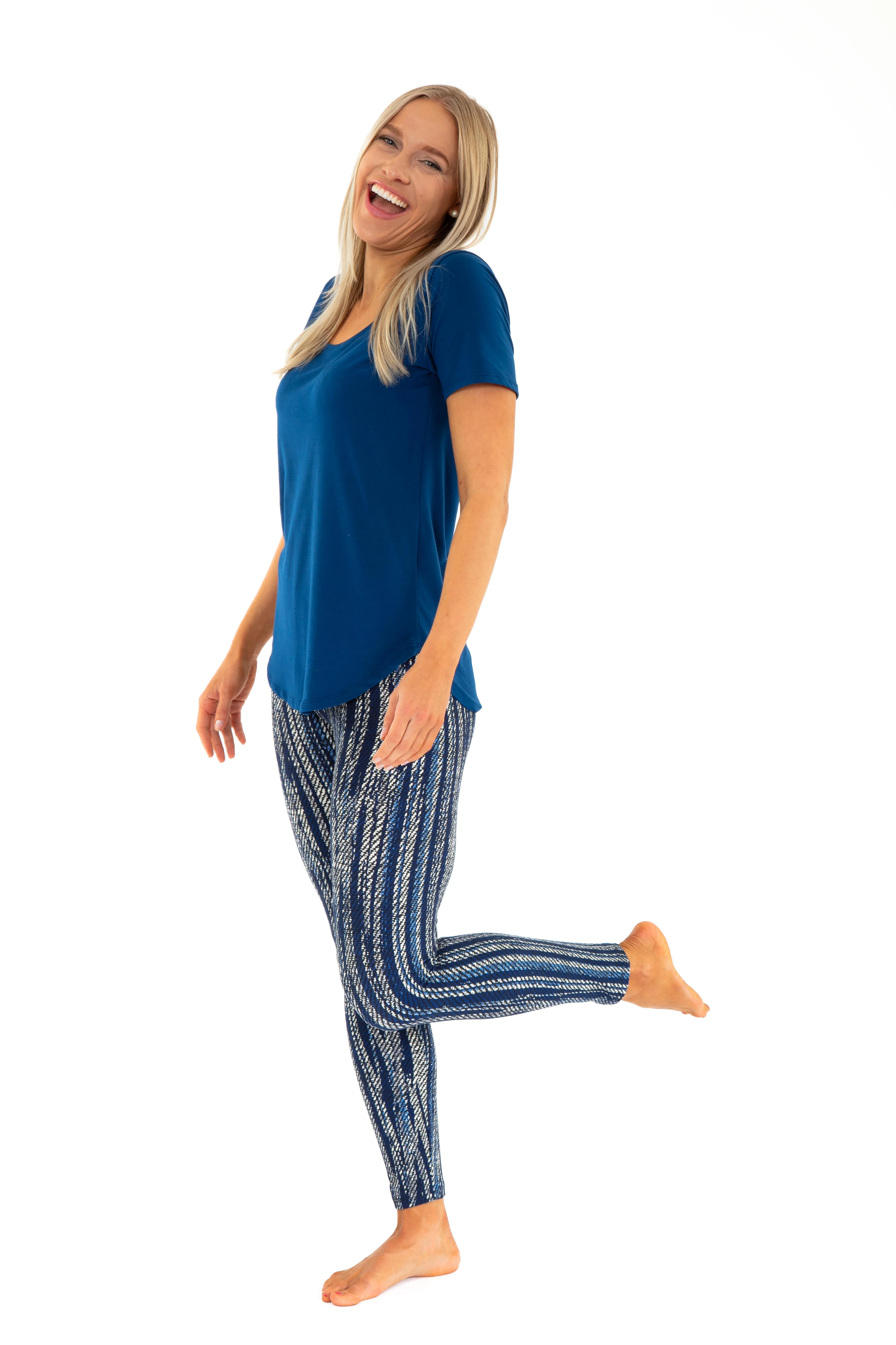 Vintage Blue Lines - All Season Leggings - Image 5
