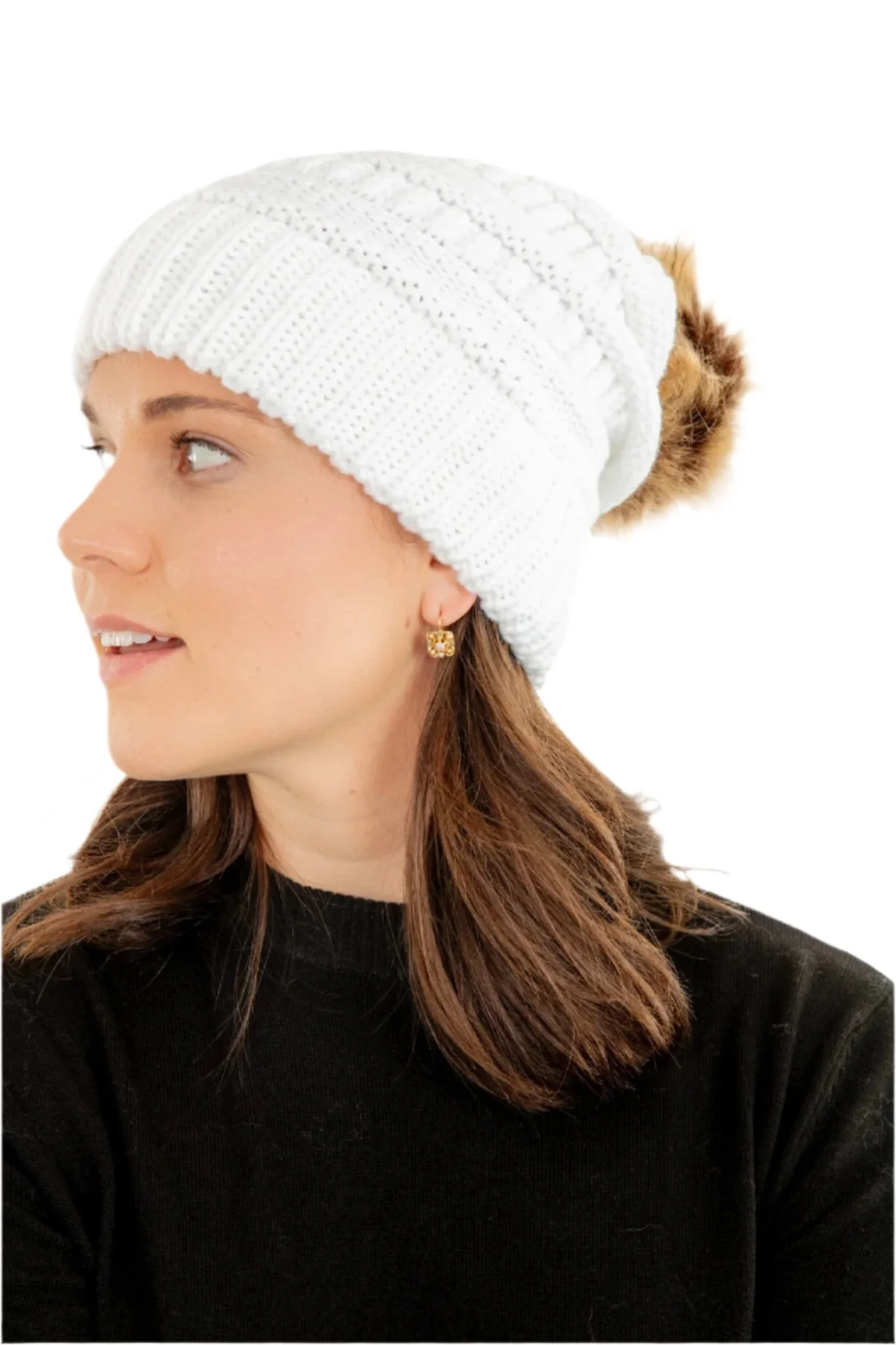 White - Cozy Slouchy Beanie - Image 2