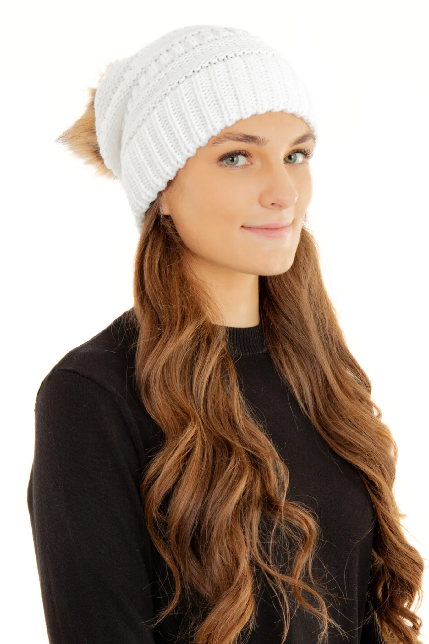 White - Cozy Slouchy Beanie - Image 3