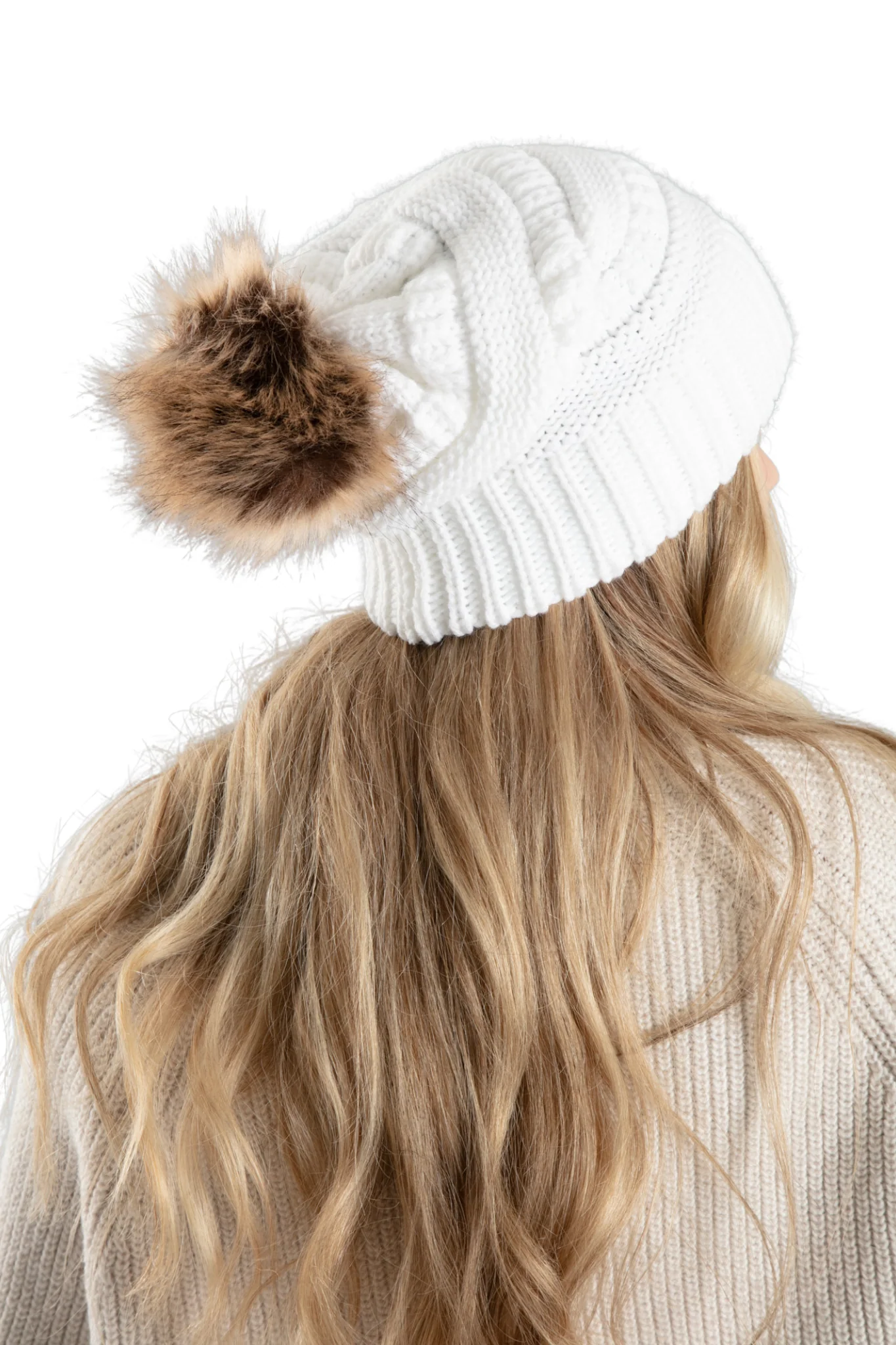 White - Cozy Slouchy Beanie - Image 4