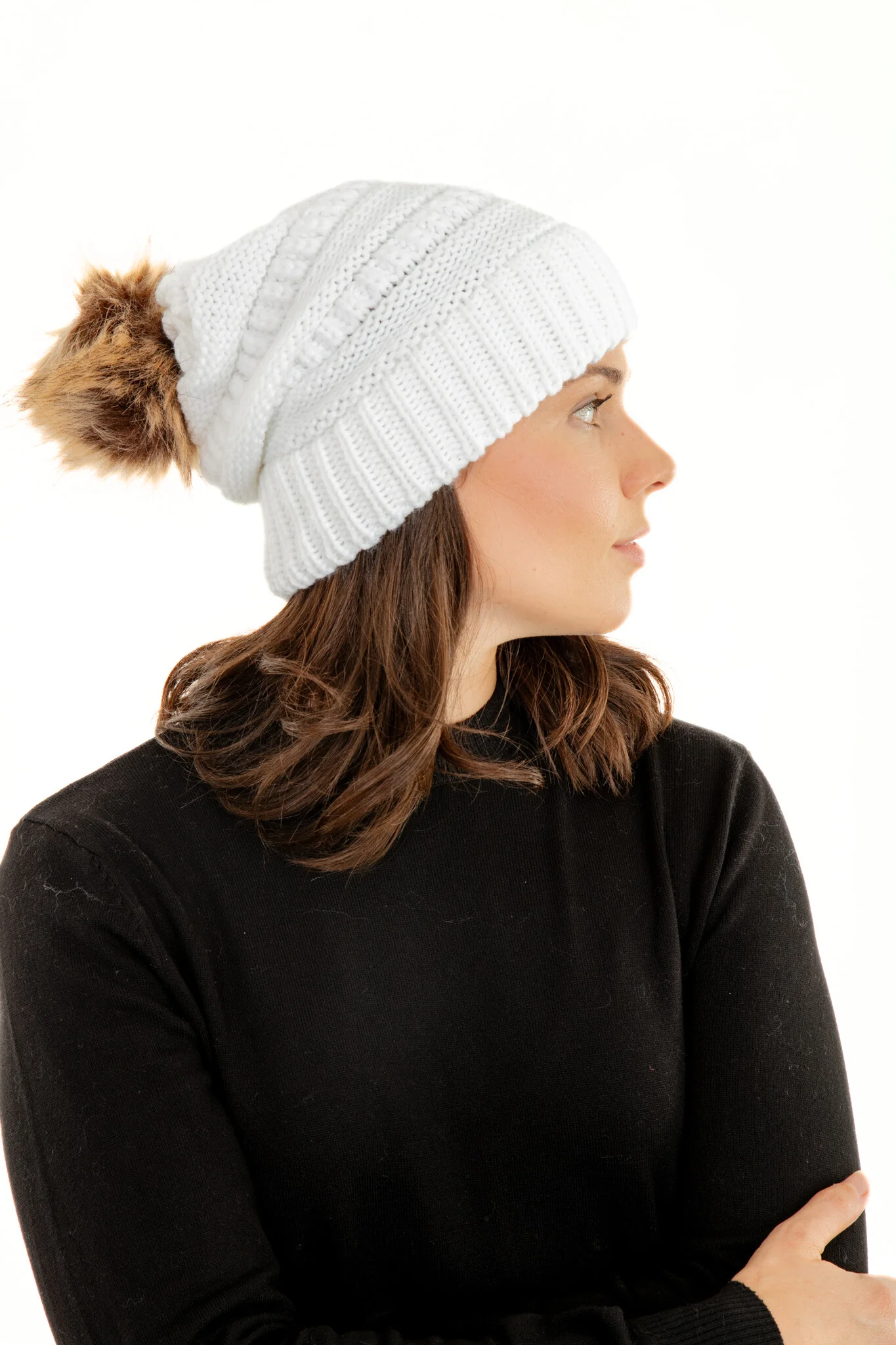 White - Cozy Slouchy Beanie - Image 5