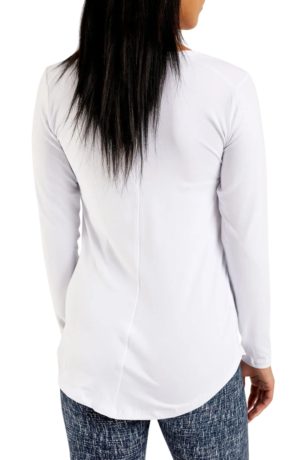 White - Long Sleeve Tunic Top - Image 3