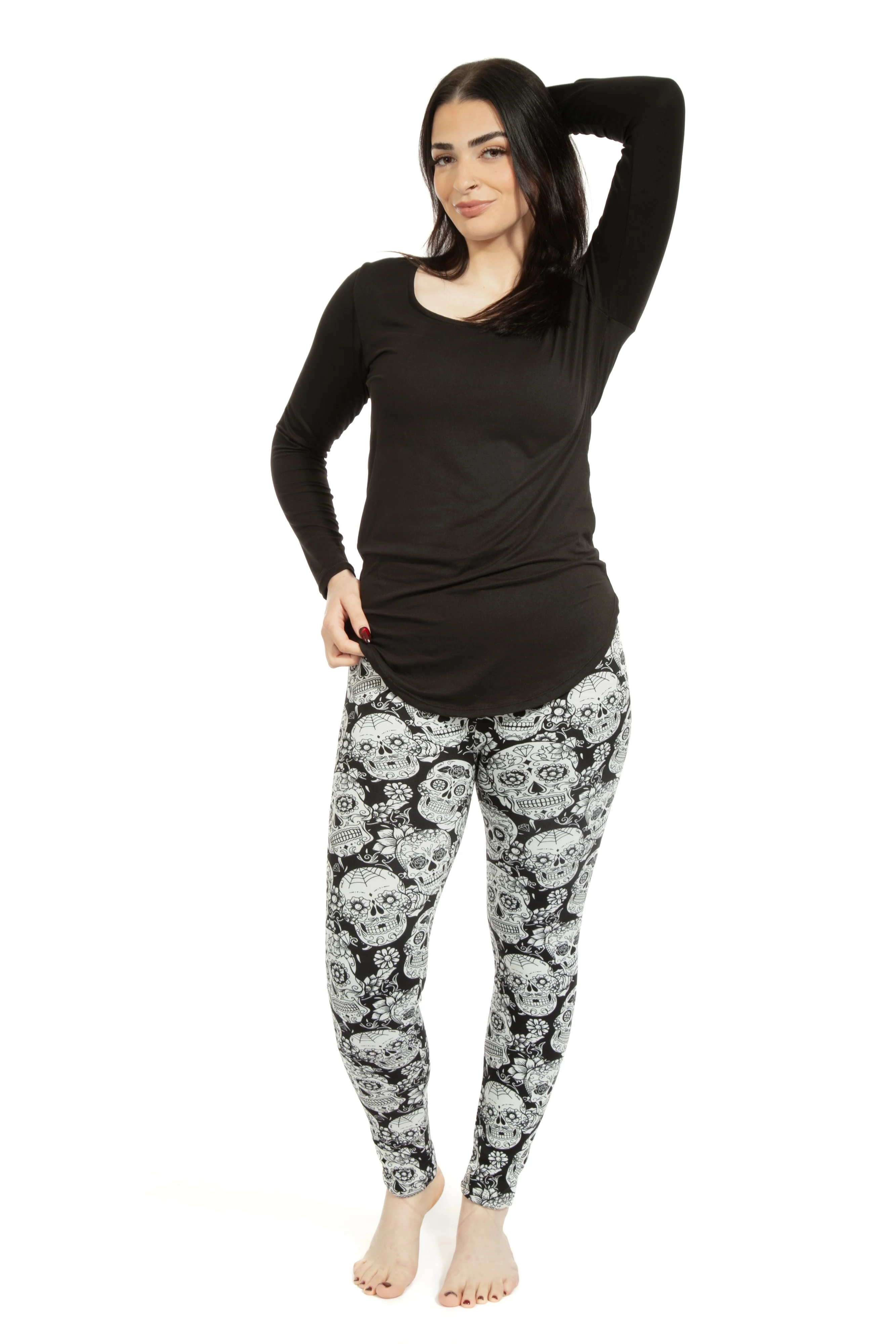 White Skull - Cozy Lined Leggings - Image 2