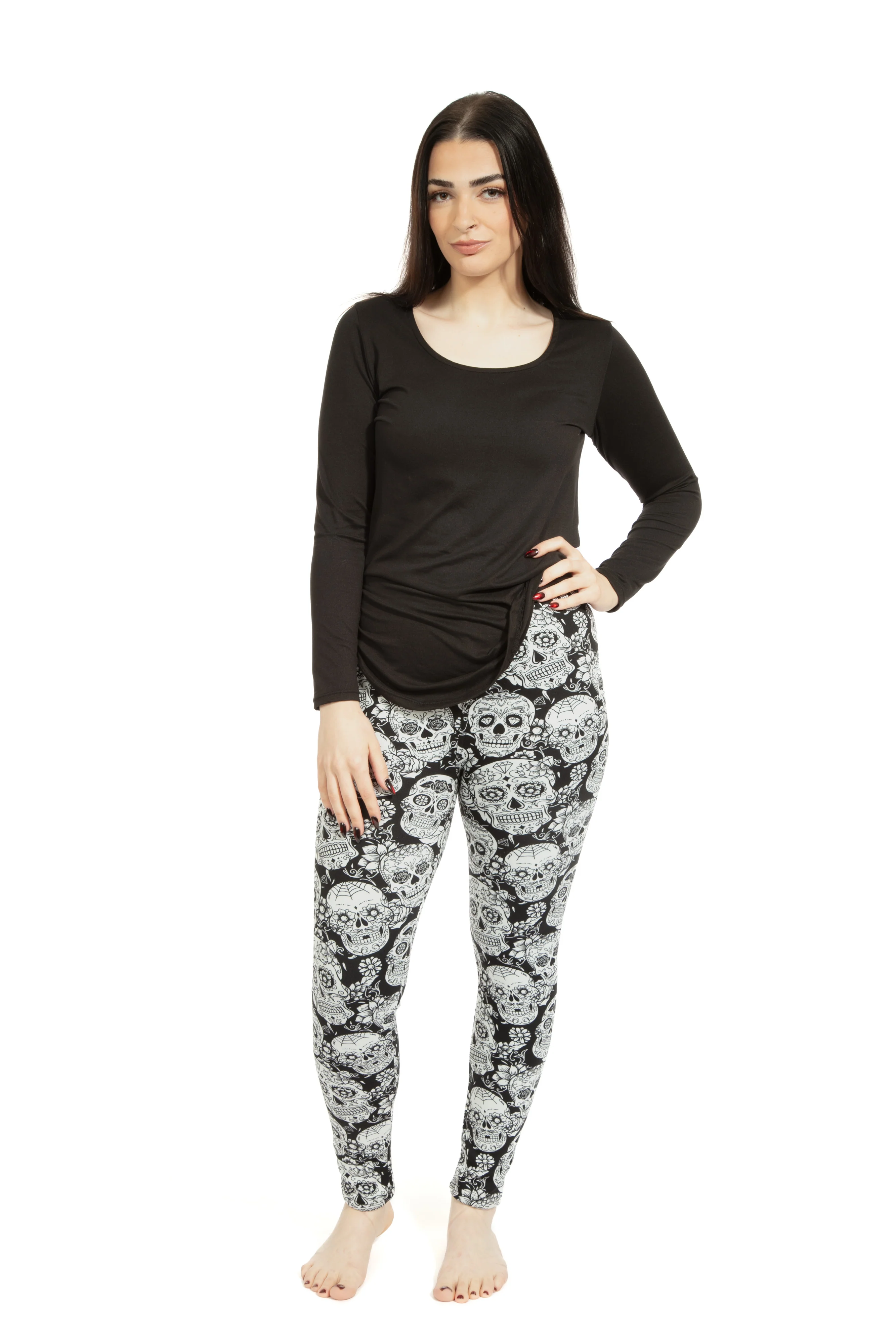 White Skull - Cozy Lined Leggings - Image 3