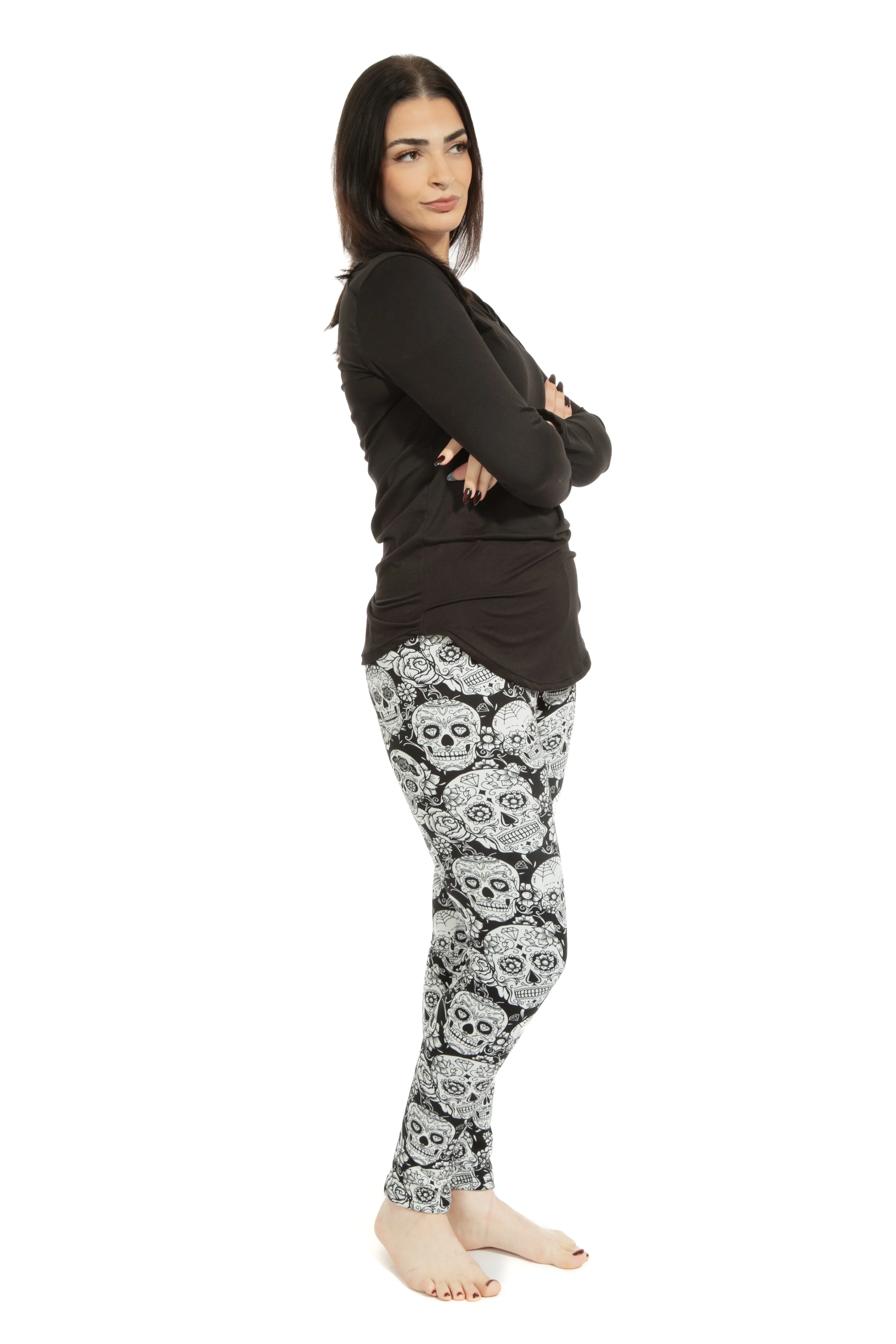 White Skull - Cozy Lined Leggings - Image 5
