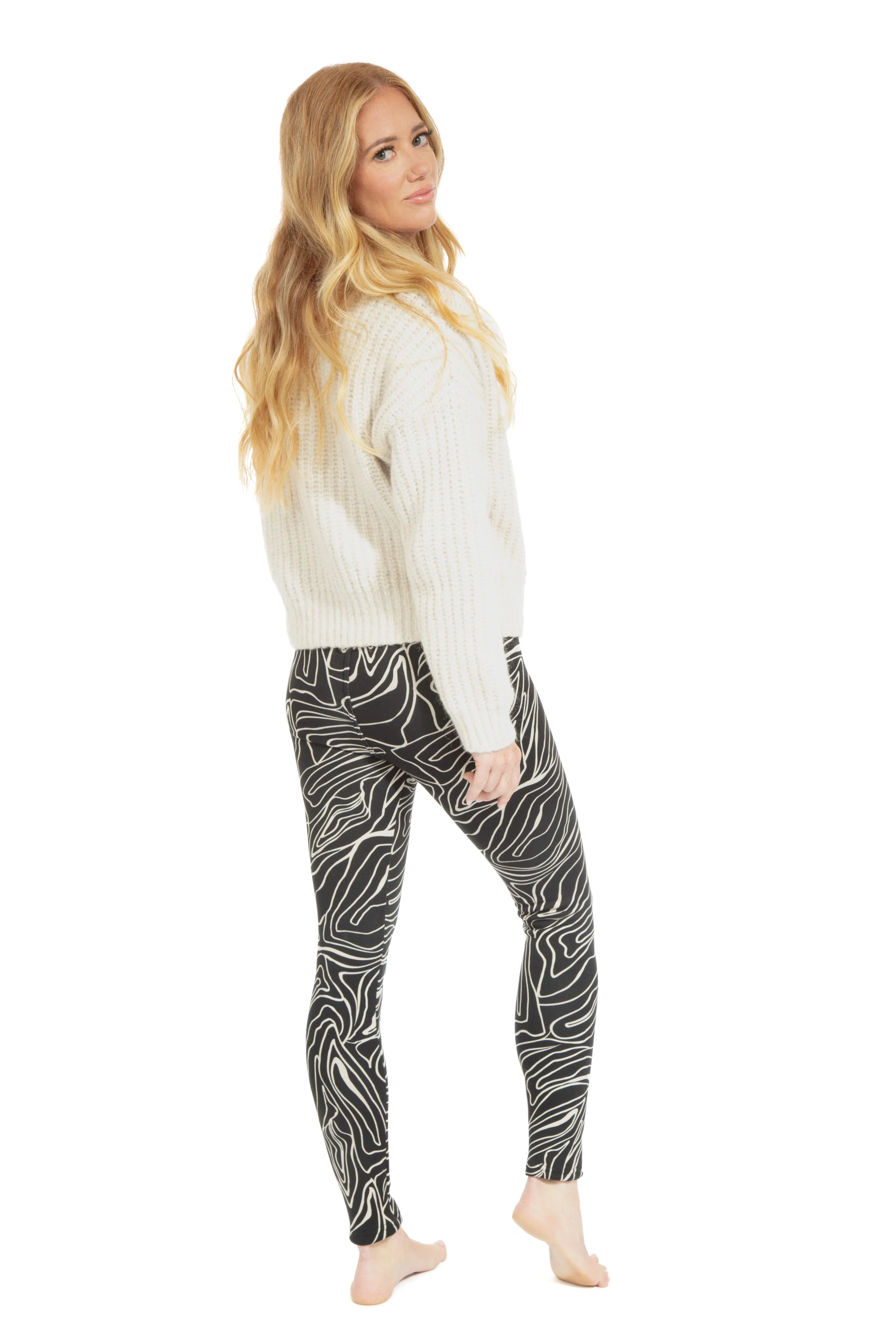 Zebra - Cozy Lined Leggings - Image 3